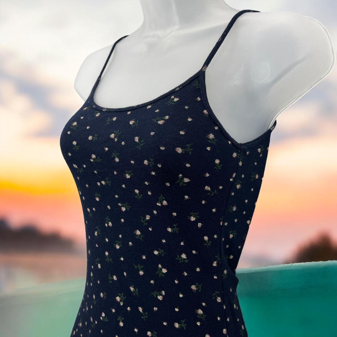 Brandy Melville Summer Tank Dress Navy Blue Floral