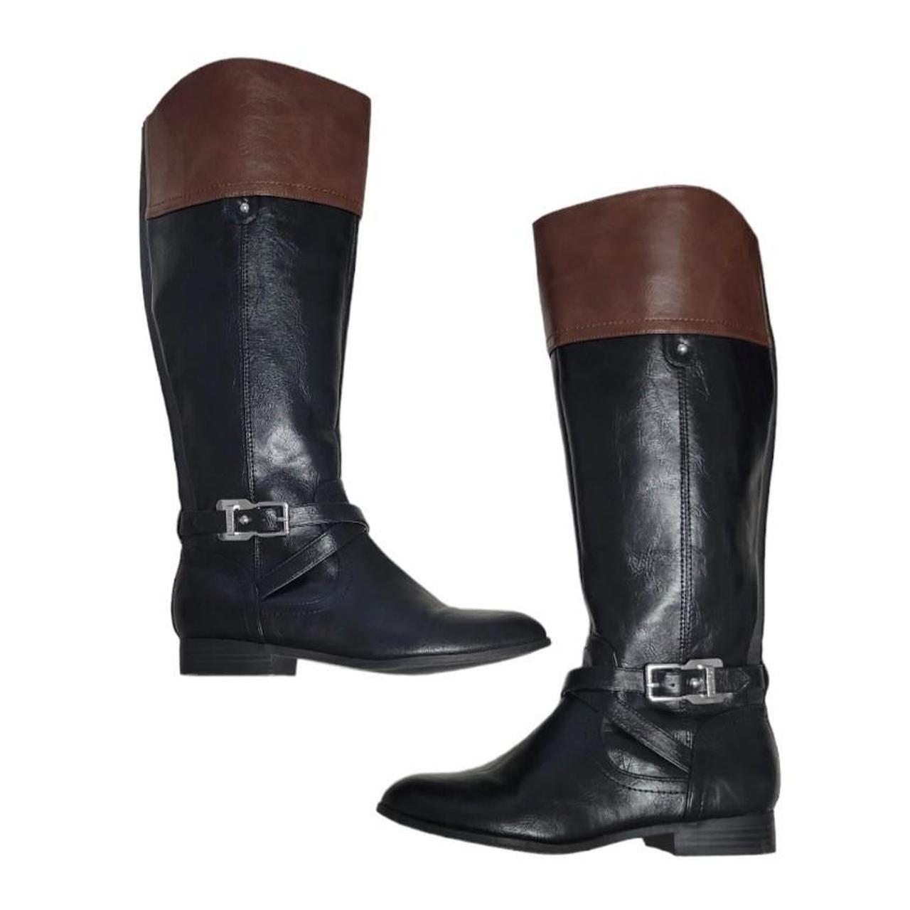 Unisa black and brown riding boots, size 6.5. Like... Depop