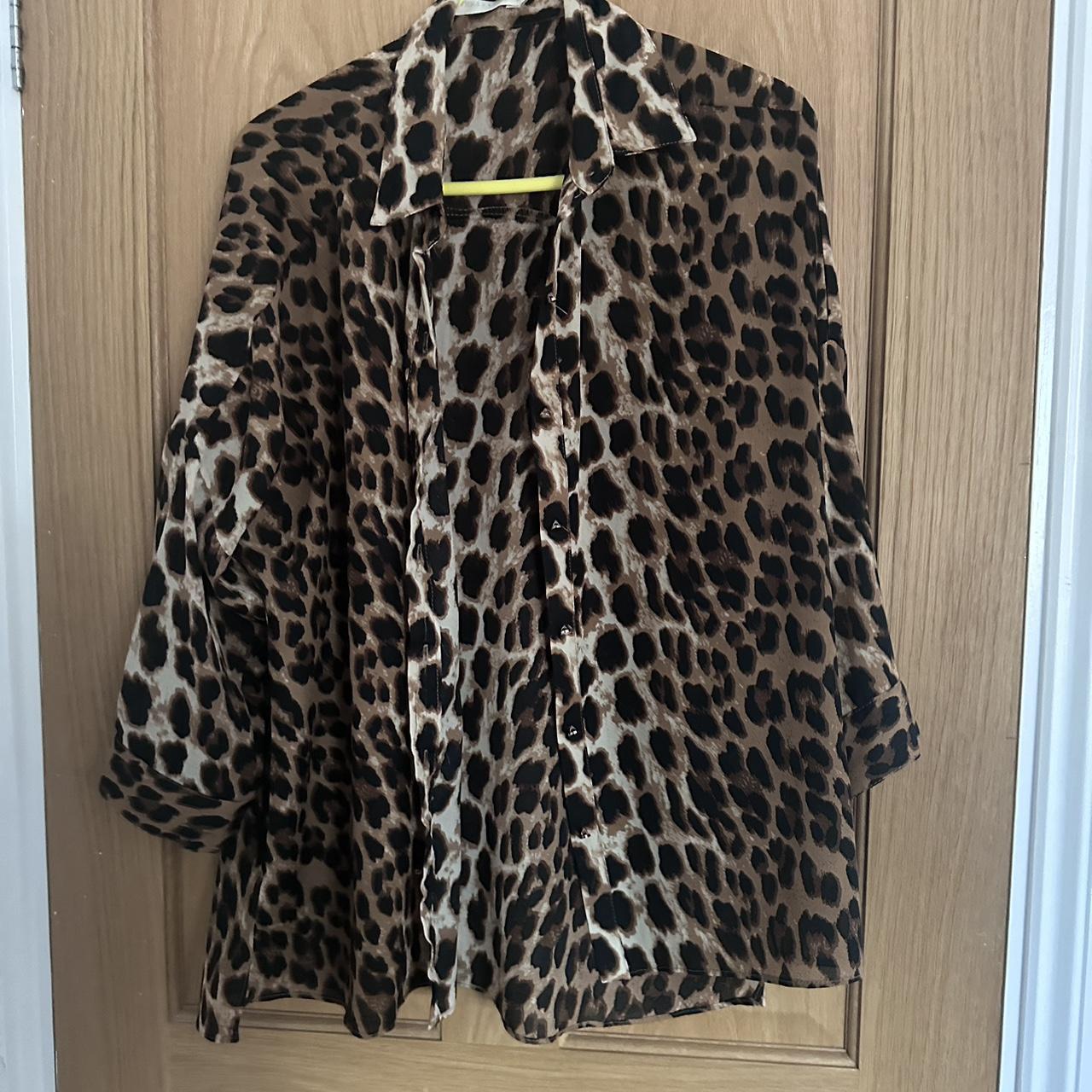 Vera and Lucy leopard print long sleeved shirt... - Depop