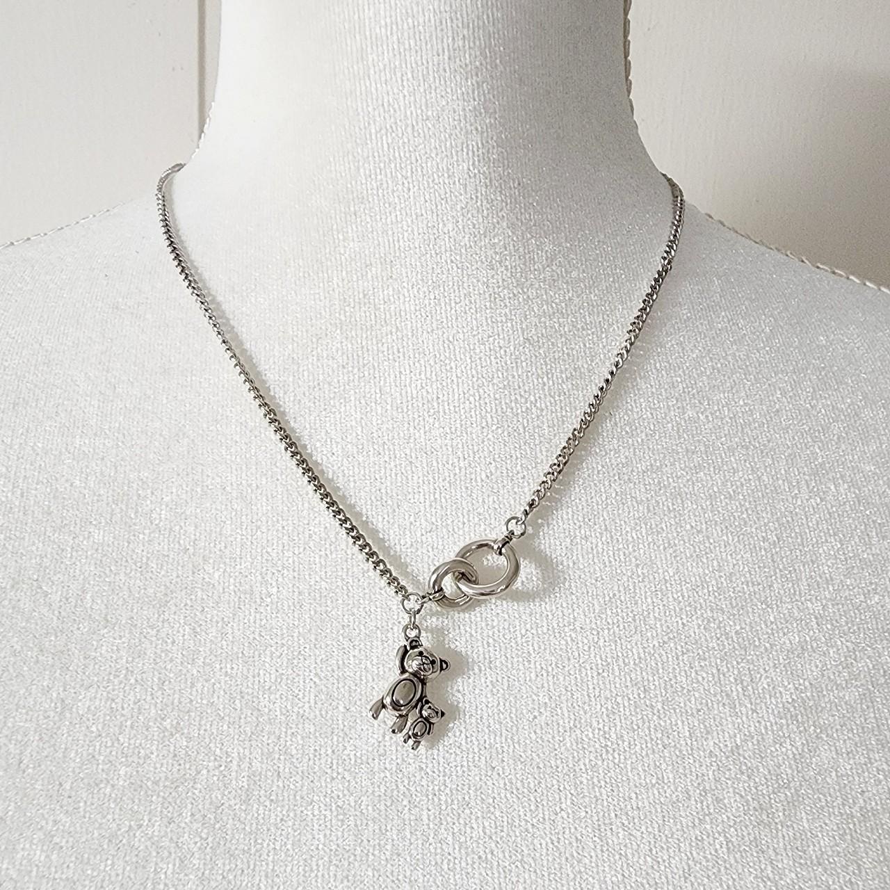 925 Sterling Silver Bear Pendant Necklace Material: - Depop