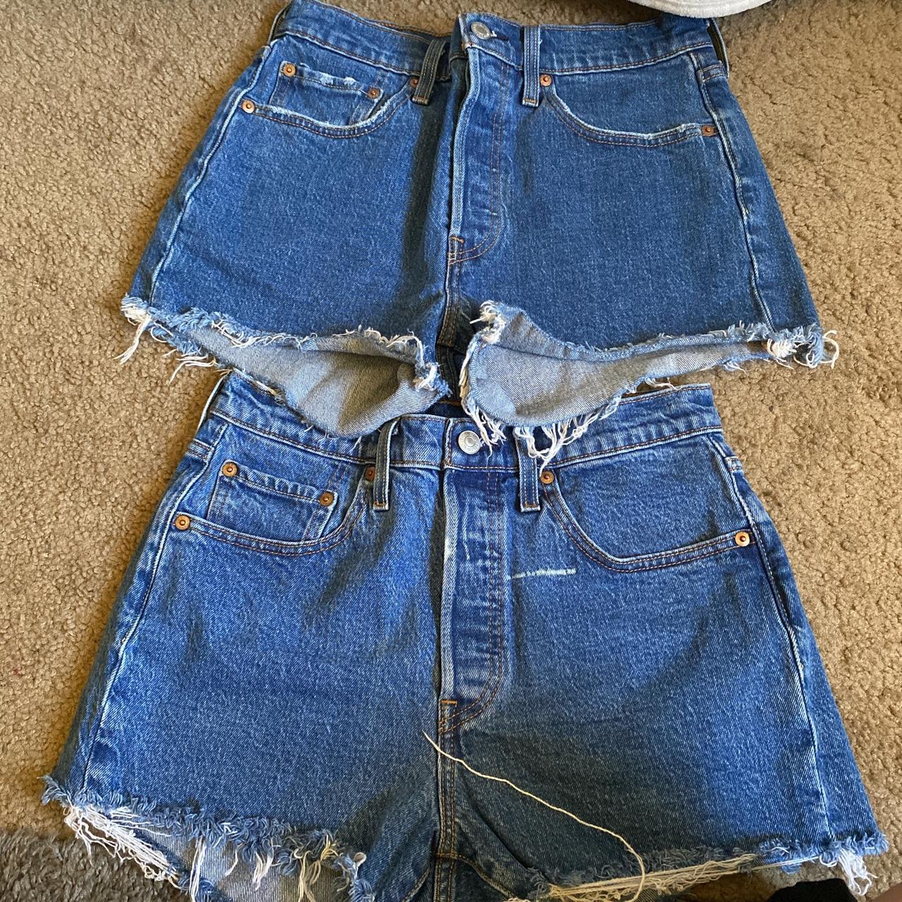 Two denim 501 Levi shorts ! Both size 27 levis... Depop