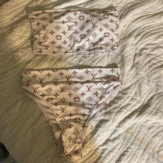 Blue&white Louis Vuitton bathing suit - Depop