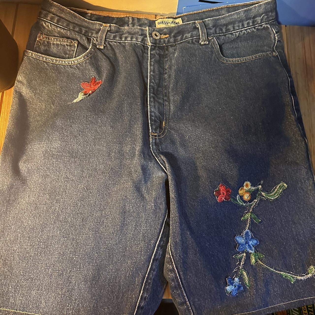 Guess pants that i turned into shorts and put some... - Depop