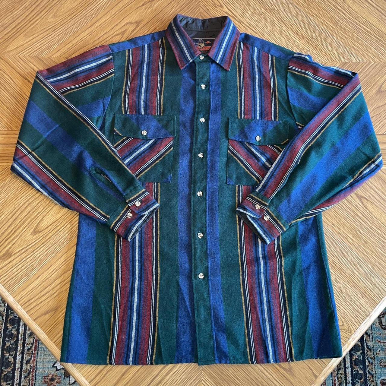 Women's Green and Blue Shirt | Depop