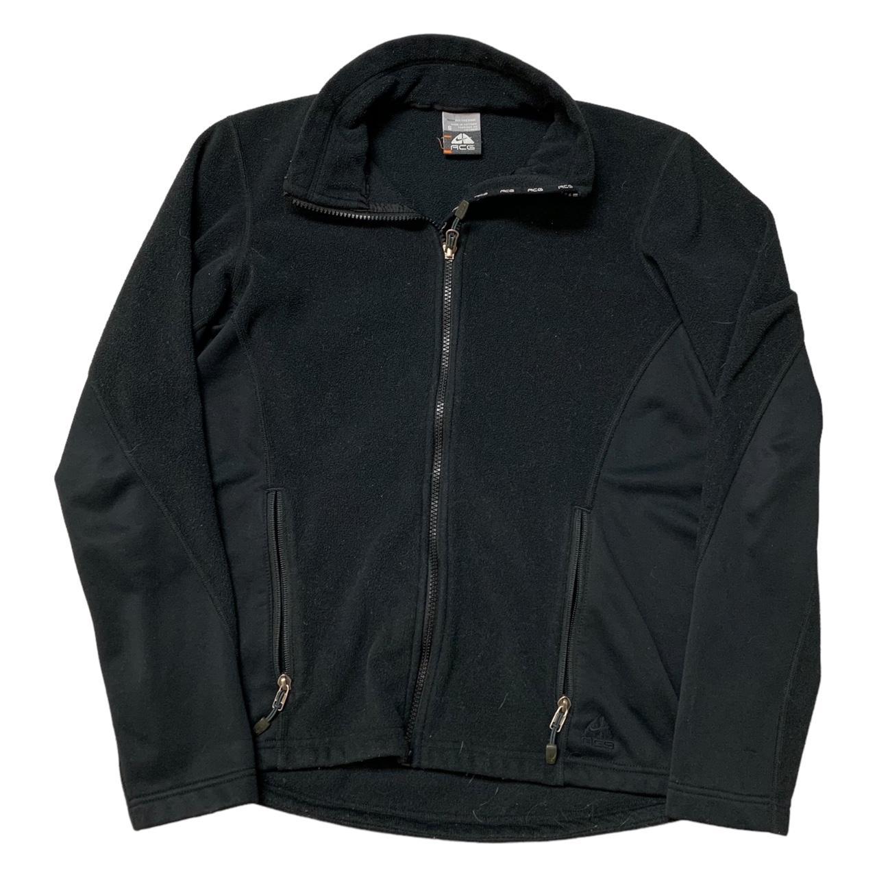 Vintage Y2K Nike ACG fleece women’s jacket black... - Depop
