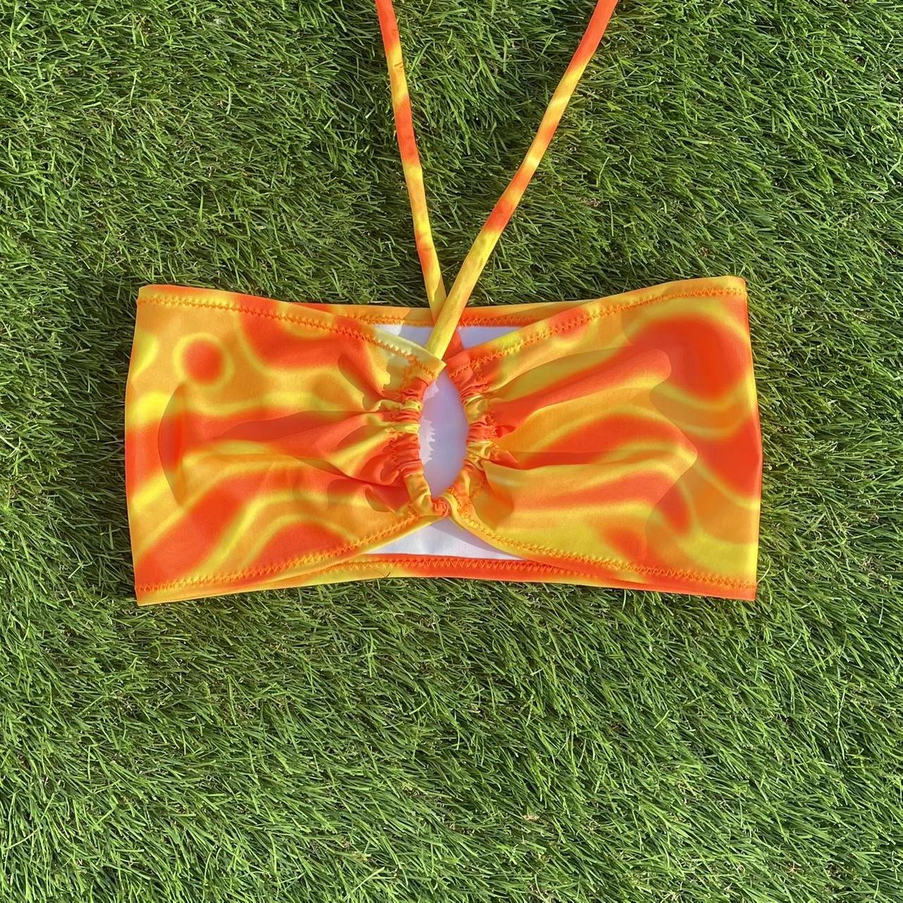 Women's Yellow and Black Croptop Depop