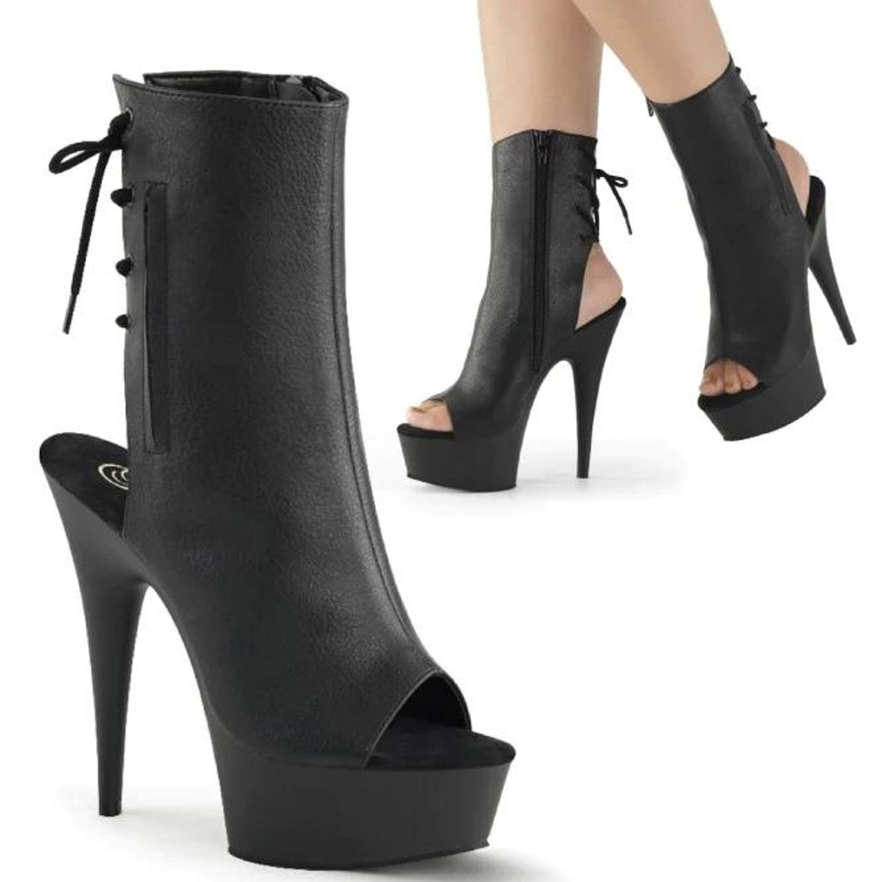 Pleaser peep toe boots best sale