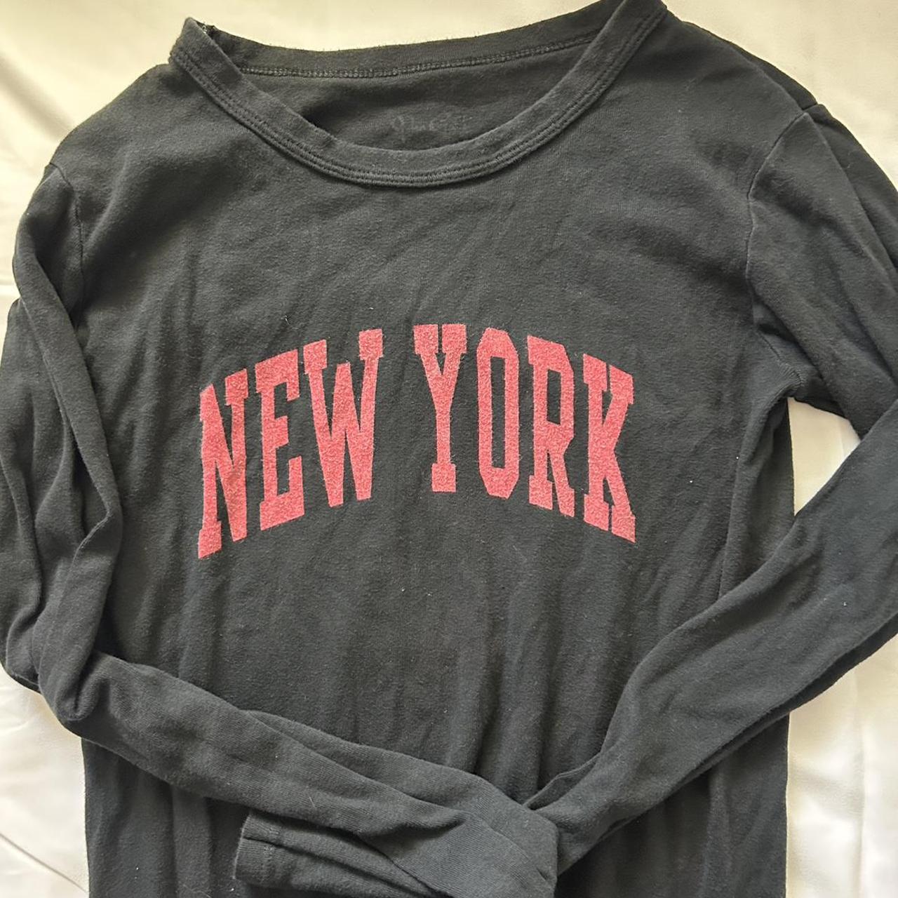 Brandy Melville black and red “New York” long sleeve... - Depop