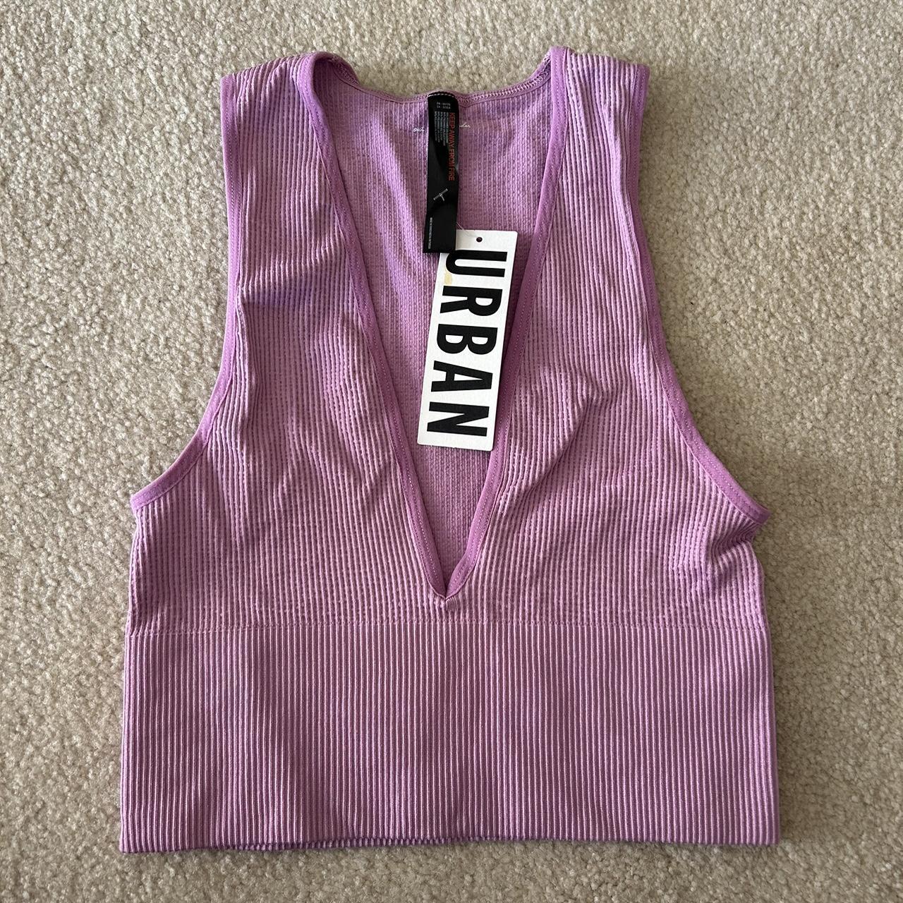 Urban outfitters lavender plunge ribbed tank