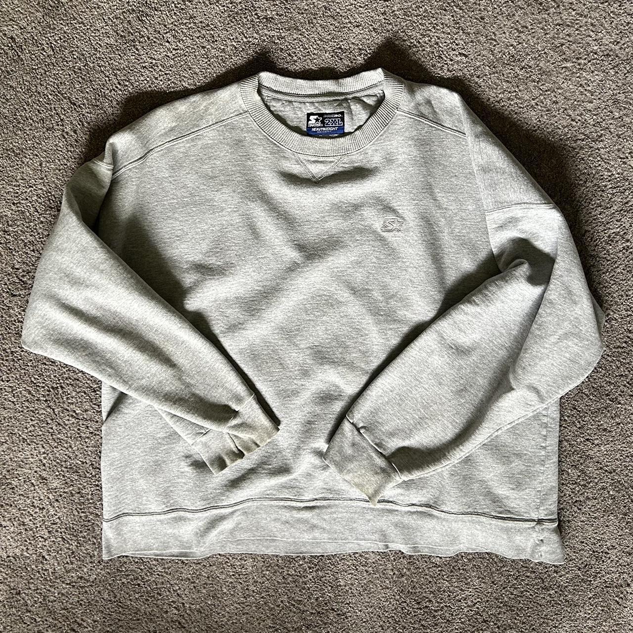 Starter Heavyweight Grey Crewneck Sweatshirt -... - Depop