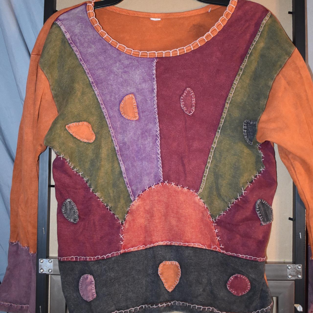 Women's Blouse - Multi - M – patchwork sun patter… - image 1