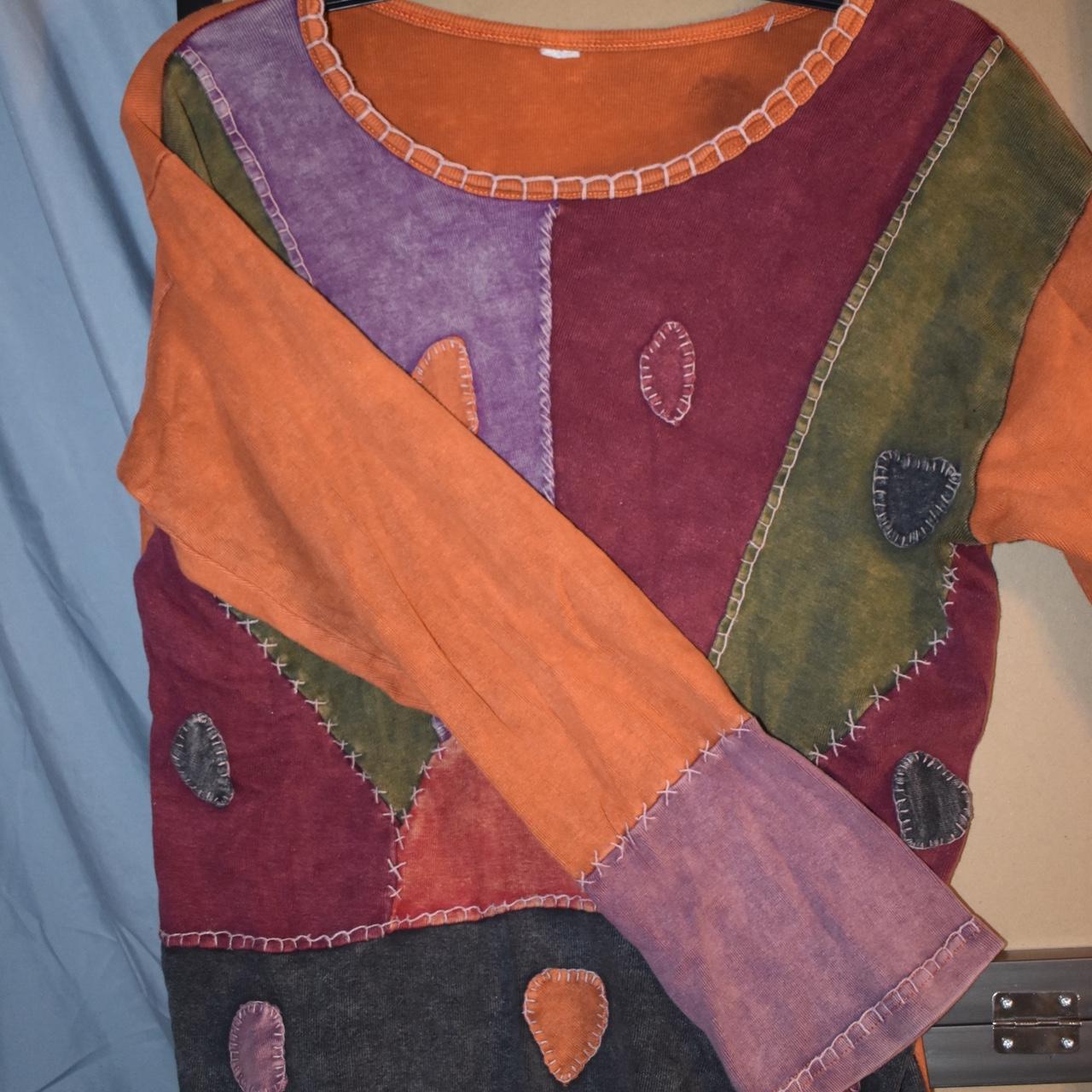 Women's Blouse - Multi - M – patchwork sun patter… - image 2