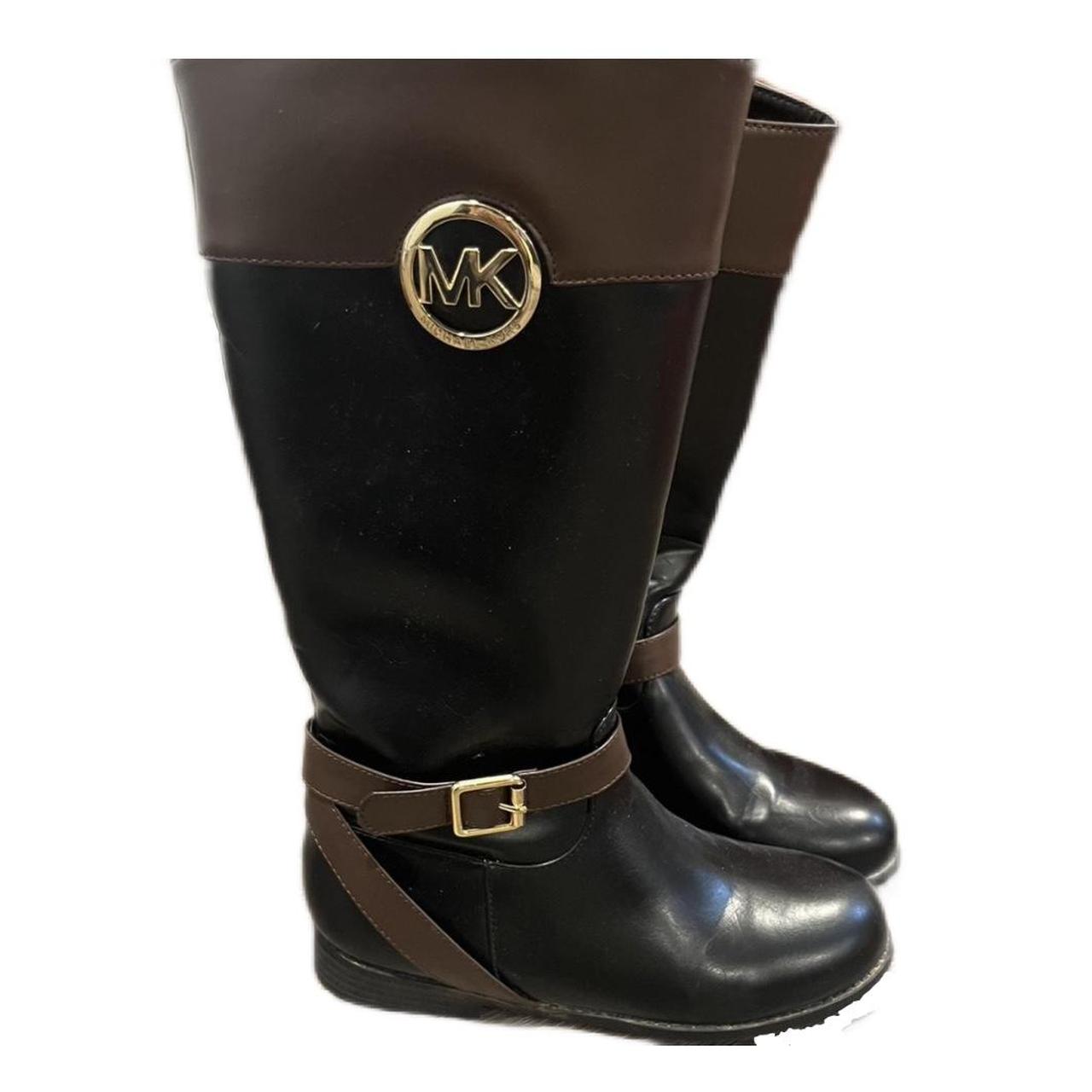 Michael Kors Women's Black and Brown Boots | Depop