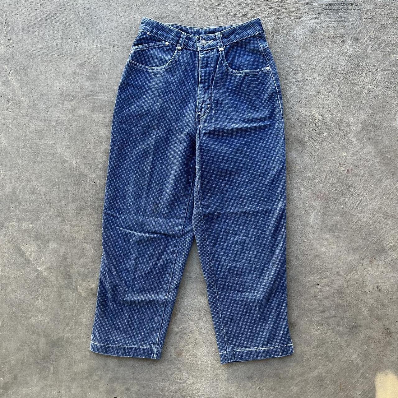 80s sasson denim capri jeans talon 42 zipper made in... - Depop