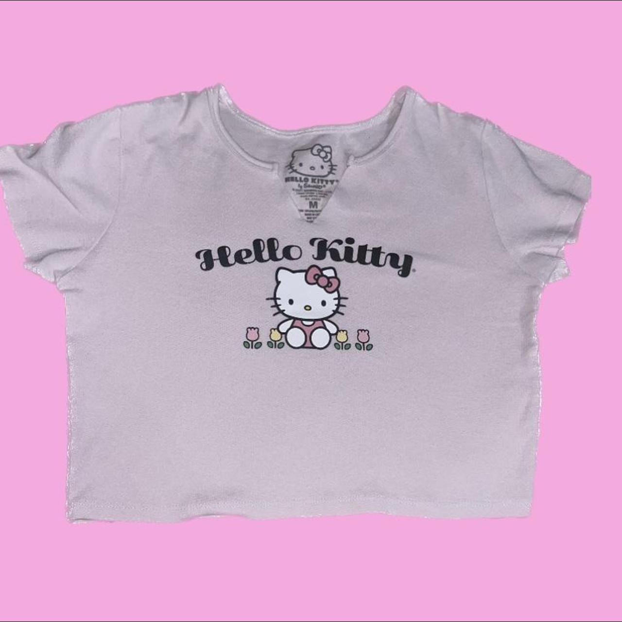 Hello kitty baby tee🐱💕 -worn twice -pretty cropped... - Depop