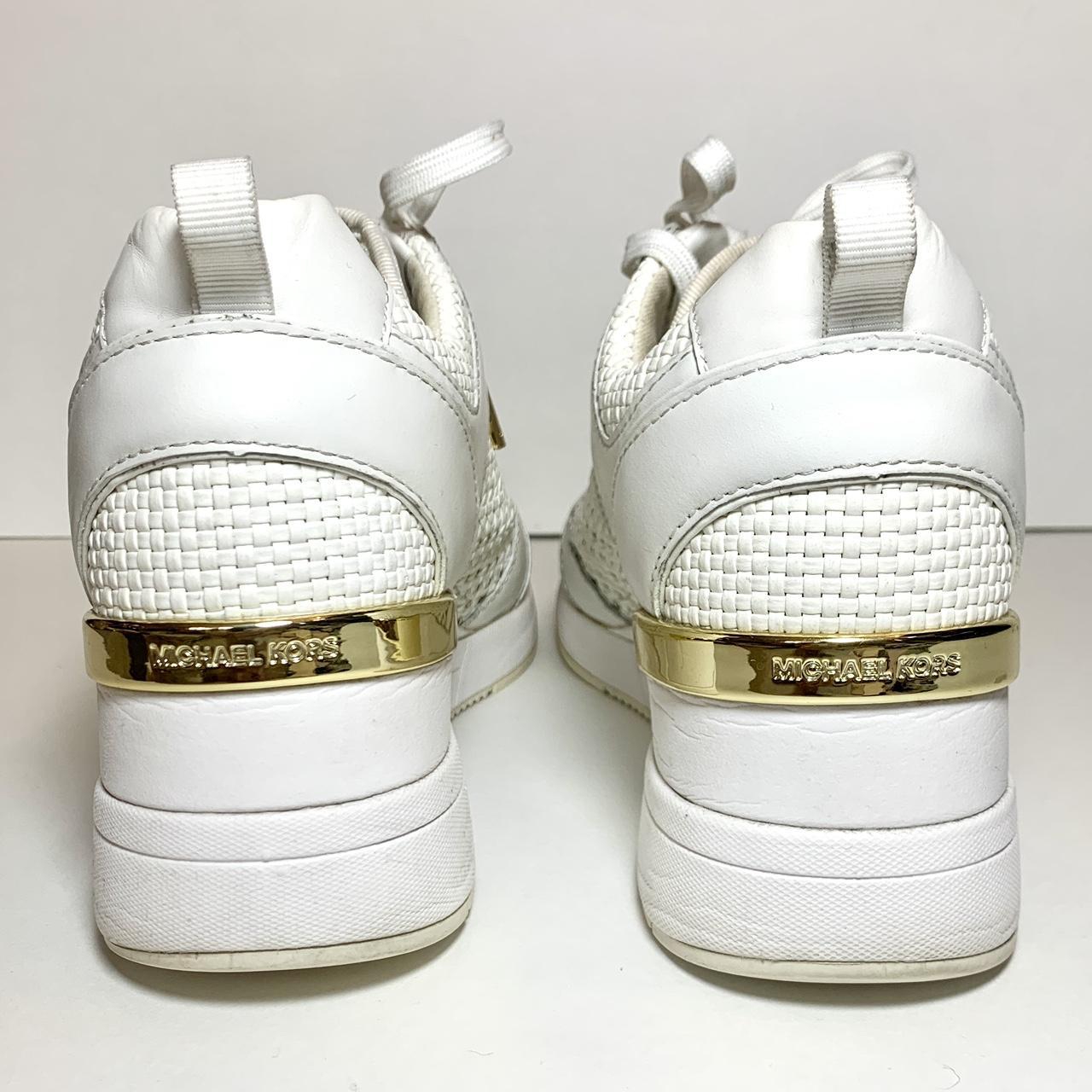 michael michael kors georgie woven leather trainer