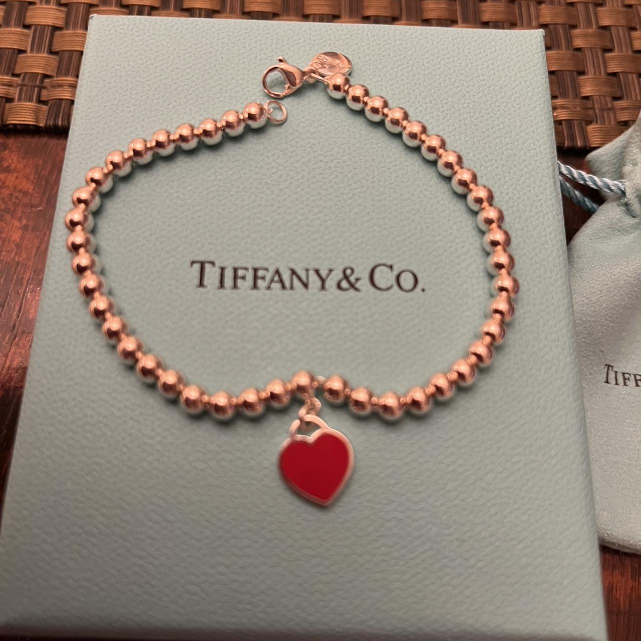 Tiffany and co red clearance heart bracelet