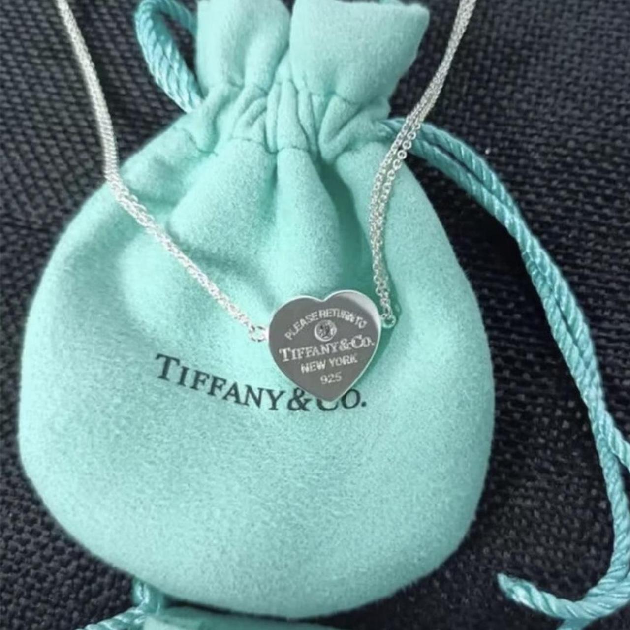 Tiffany & Co Sterling silver heart pendant with... - Depop