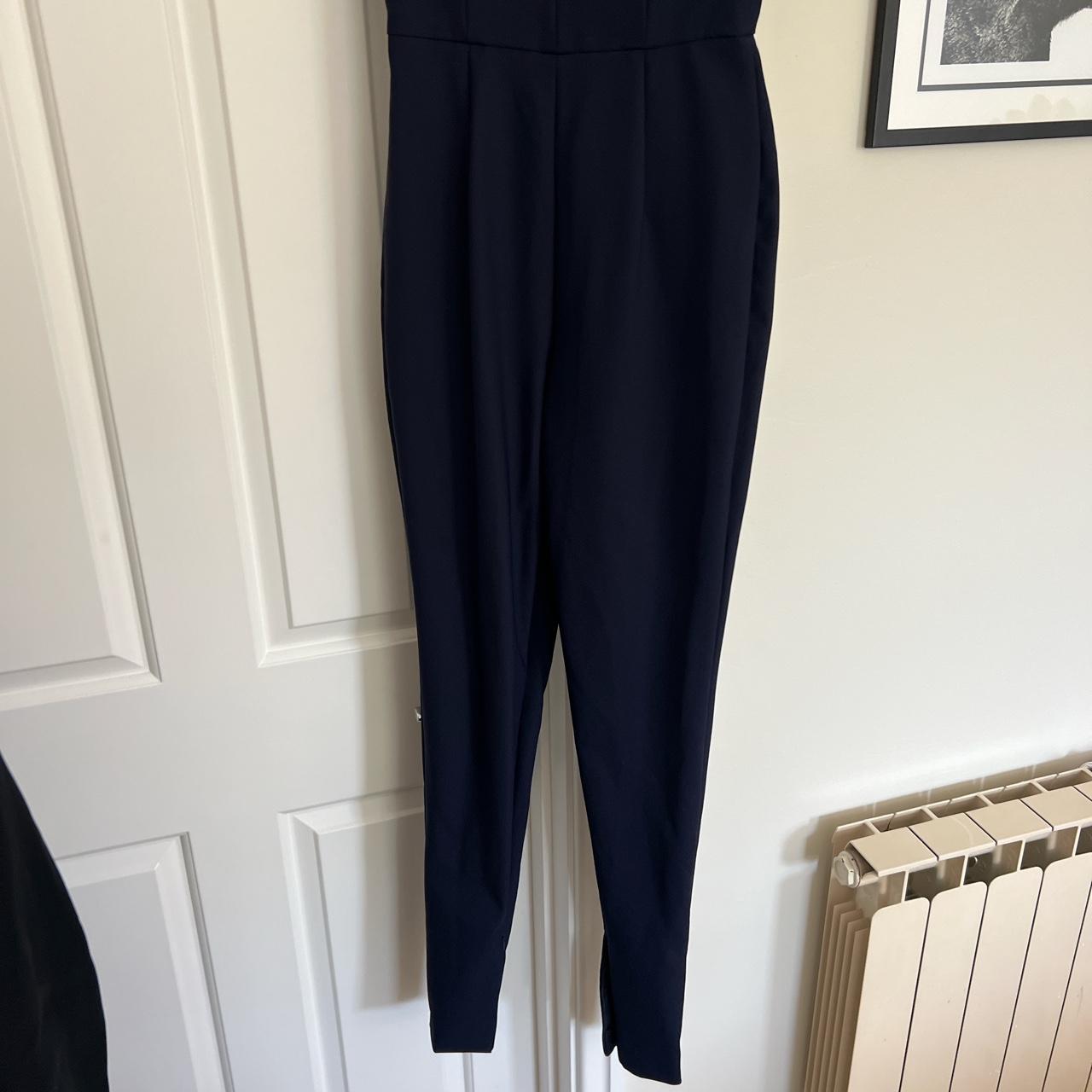 Navy House of CB Simone plunge neck jumpsuit Never... Depop