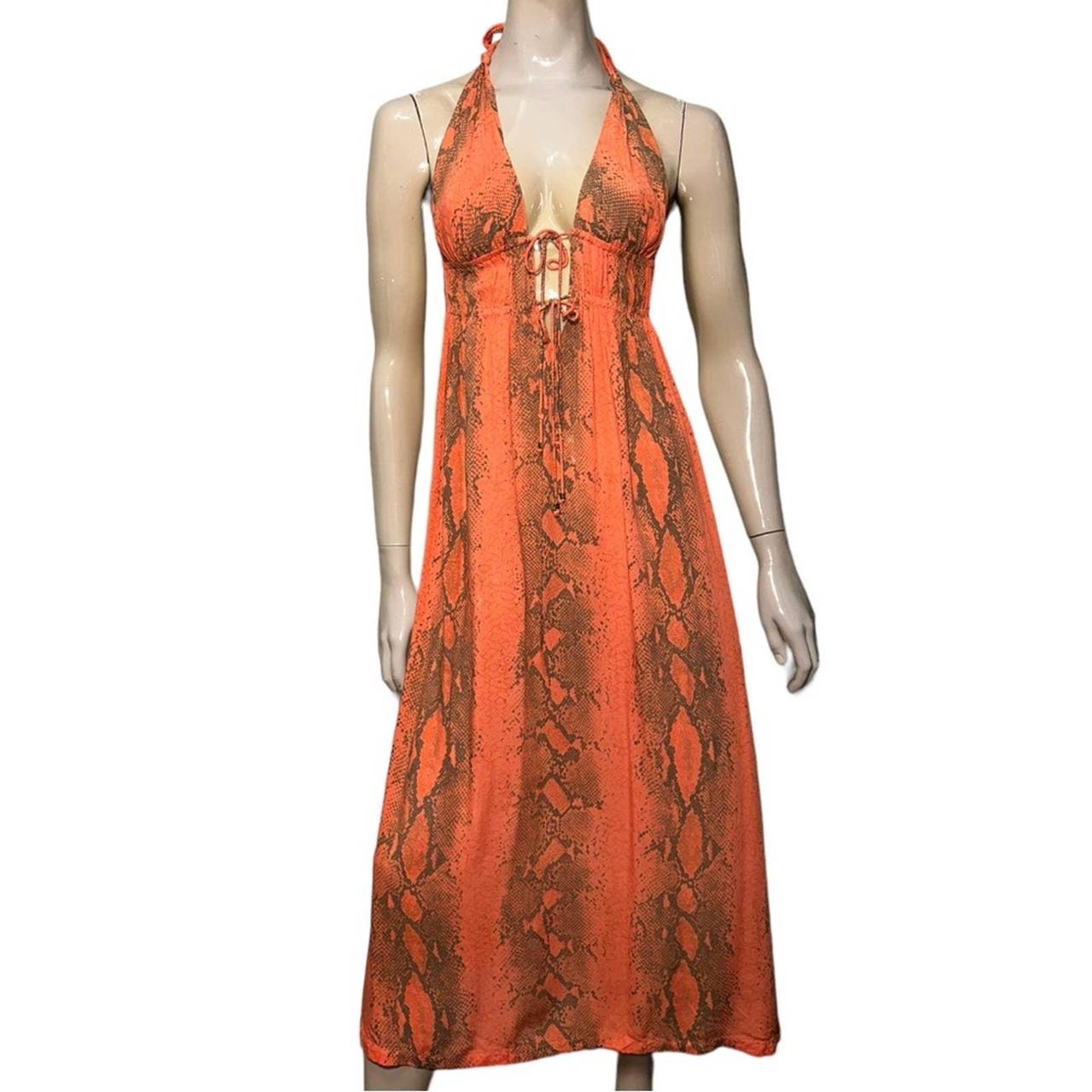 Orange snakeskin store maxi dress