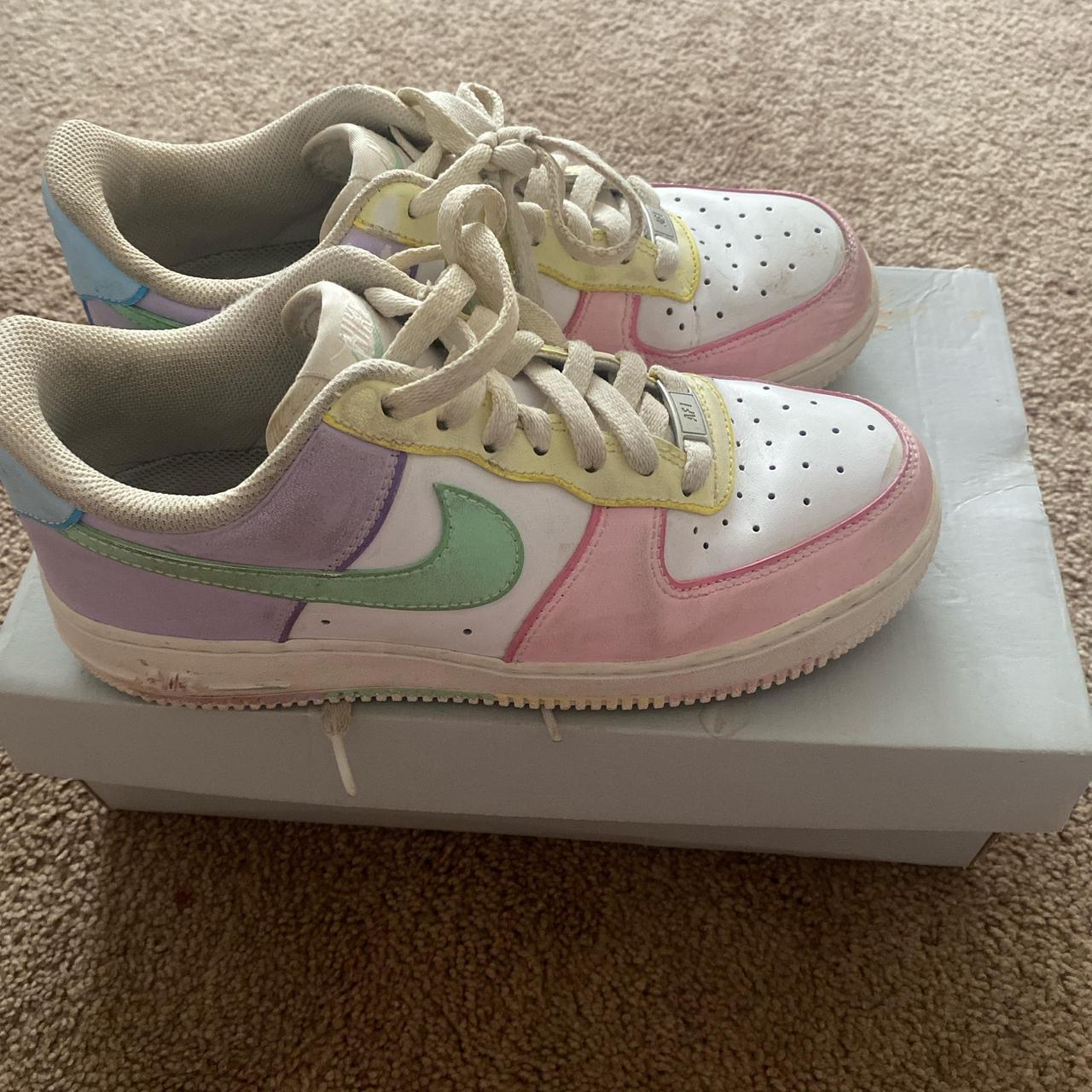 Rainbow colored air force ones best sale