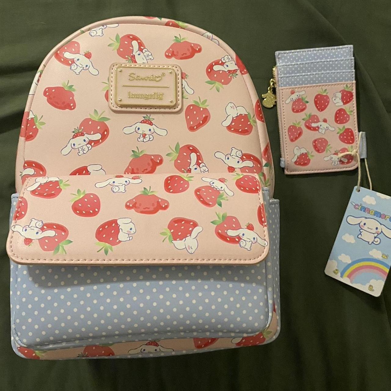 Loungefly Sanrio’s selling Cinnamoroll Strawberries Backpack & Wallet