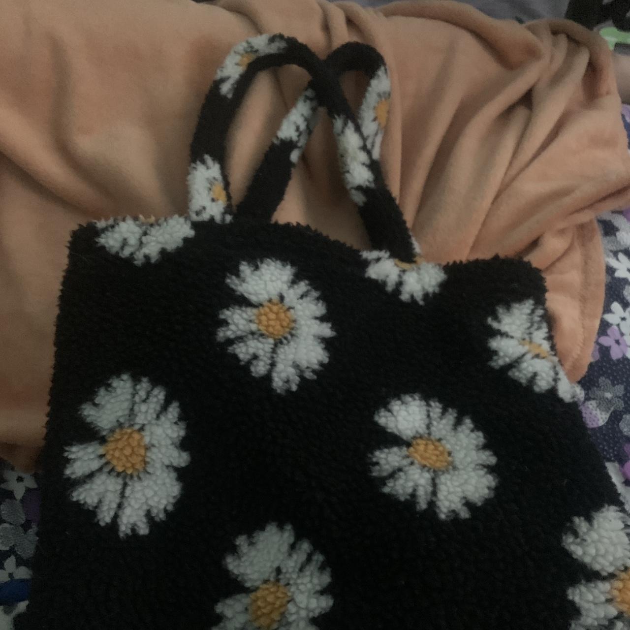 Fuzzy flower 2024 tote bag