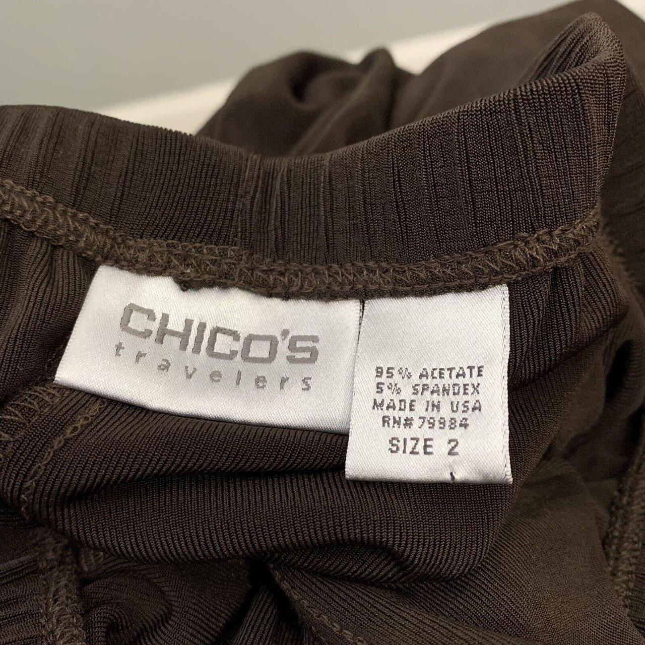 CHICO'S TRAVELERS wrinkle free brown pull on pants - Depop