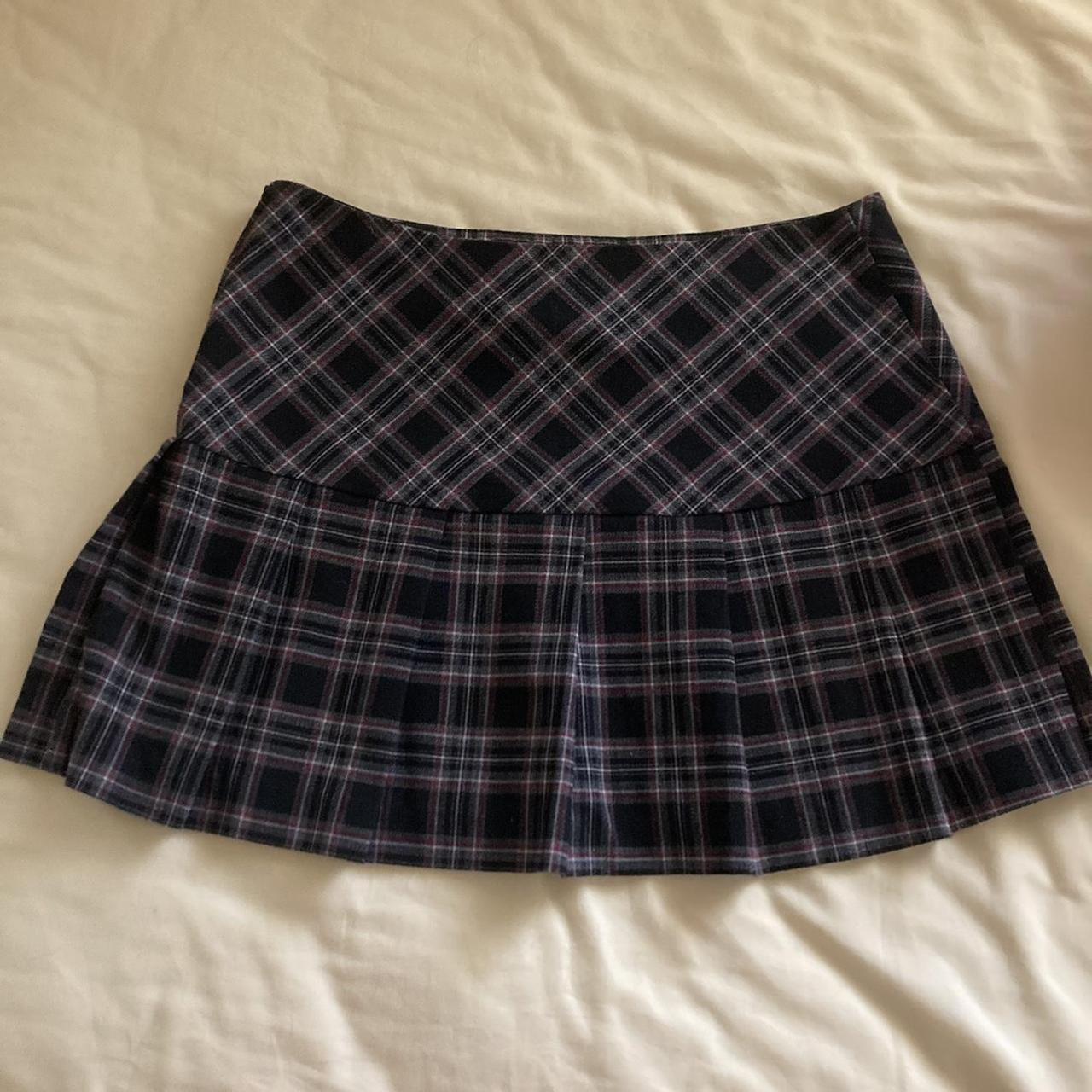 Y2k Pleated Skirt Pleated Plaid Print Mini Skirt... - Depop