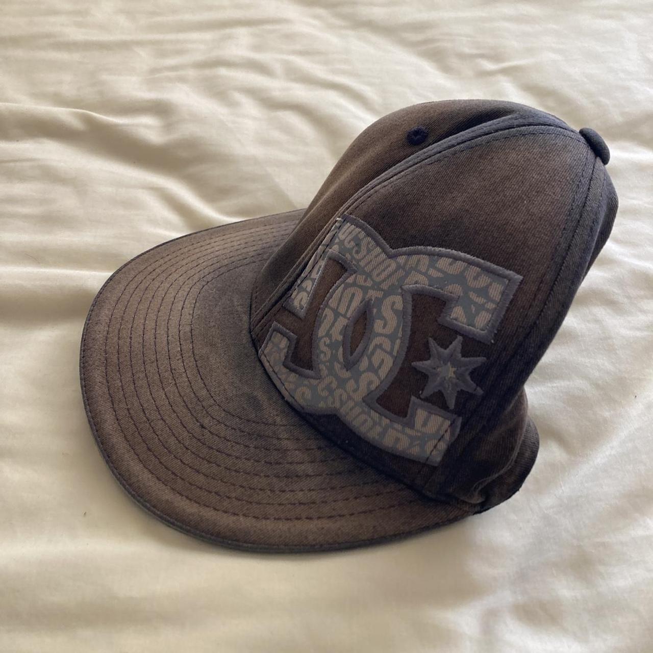 Y2k DC baseball cap Brown black tie dye like cap... Depop