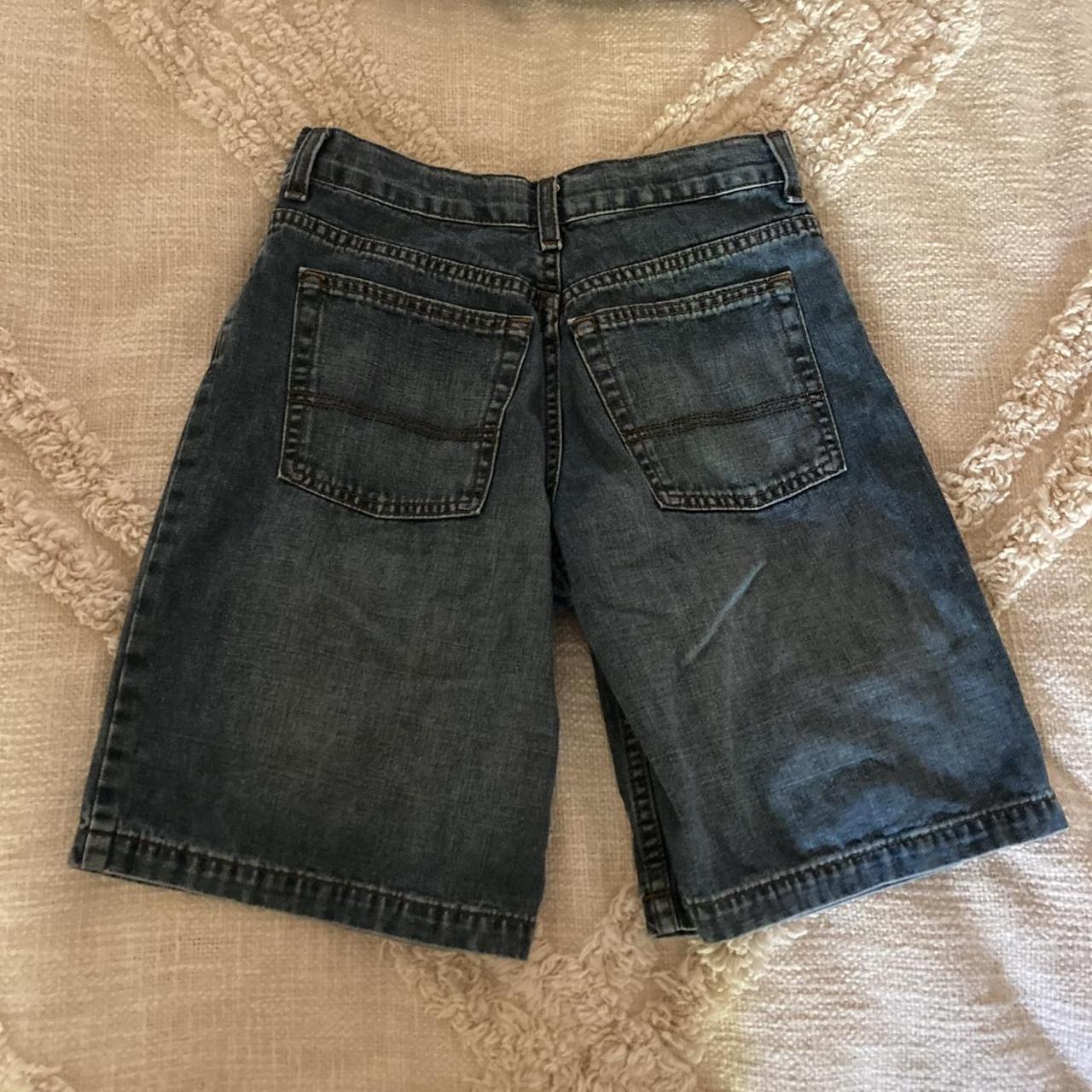 Vintage jean jorts featuring back pockets, marked a... - Depop
