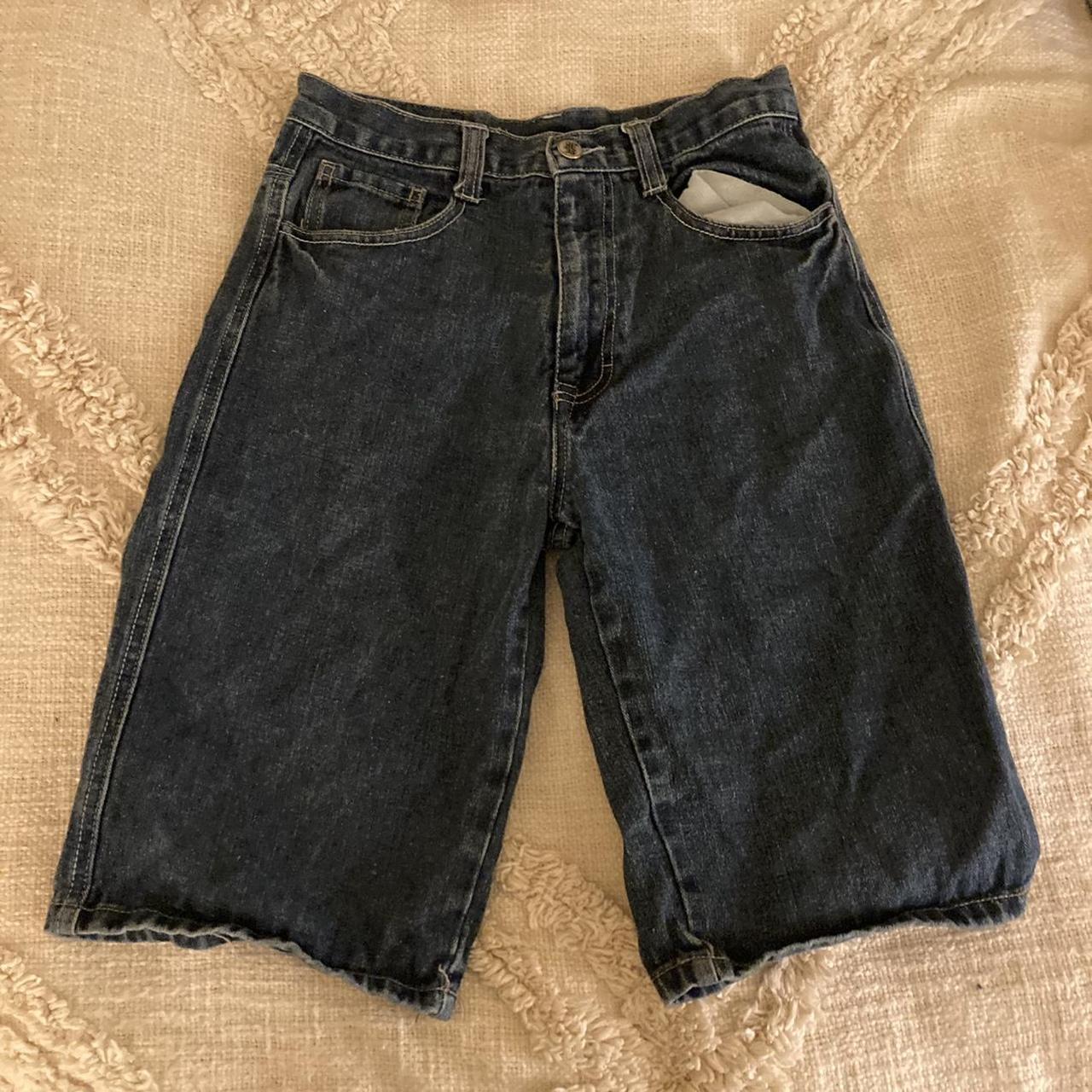 Y2k jorts featuring back pocket embroidery, marked a... - Depop