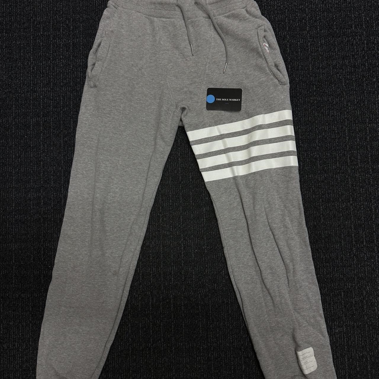 Thom Browne Men's Grey and White Joggers-tracksuits | Depop
