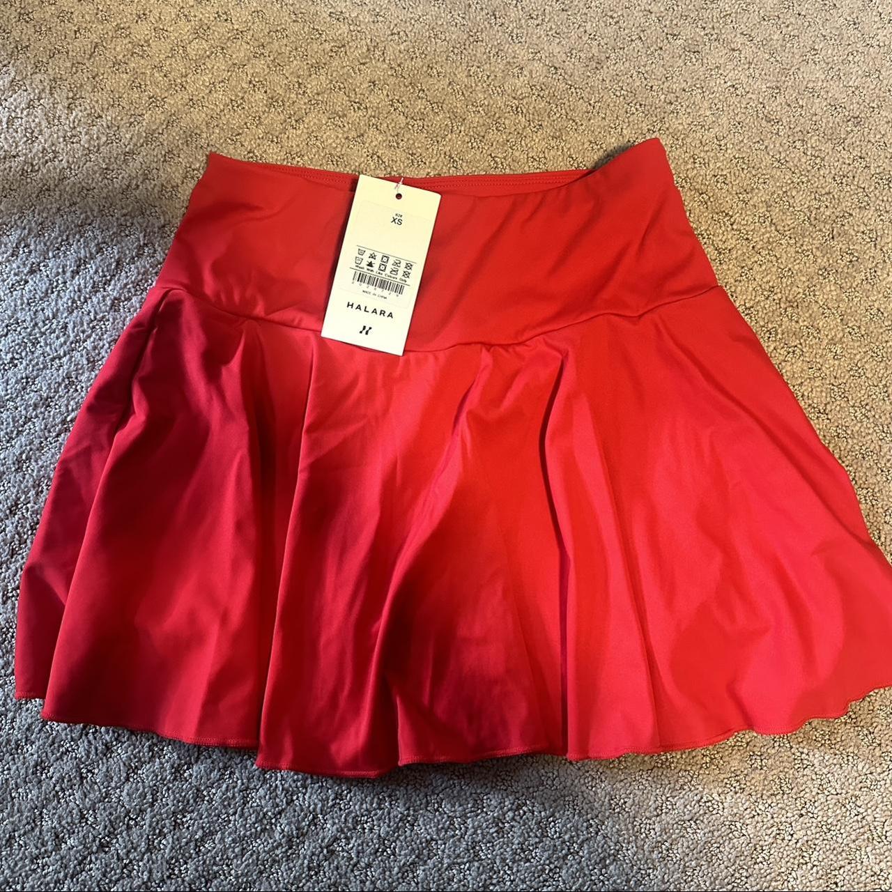 Halara skirt brand new with tags. Red size xs - Depop