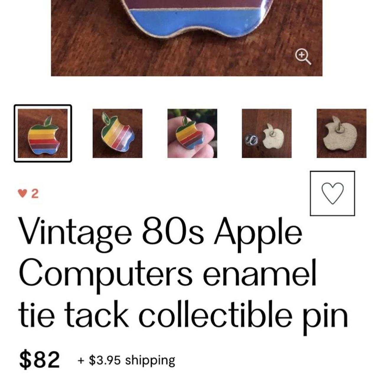 Vintage 80s Apple Computers enamel tie tack deals collectible pin