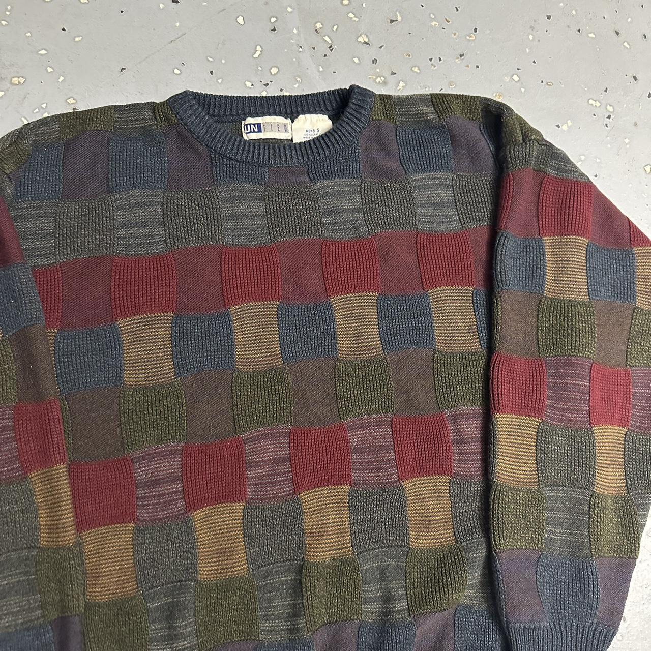 Vintage 90s Pattern Grandpa Sweater 24 in.... - Depop