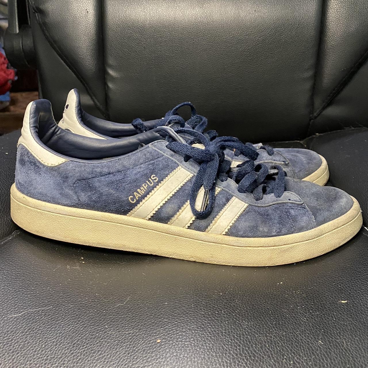 Blue Suede Adidas Campus’s.. Size-... - Depop