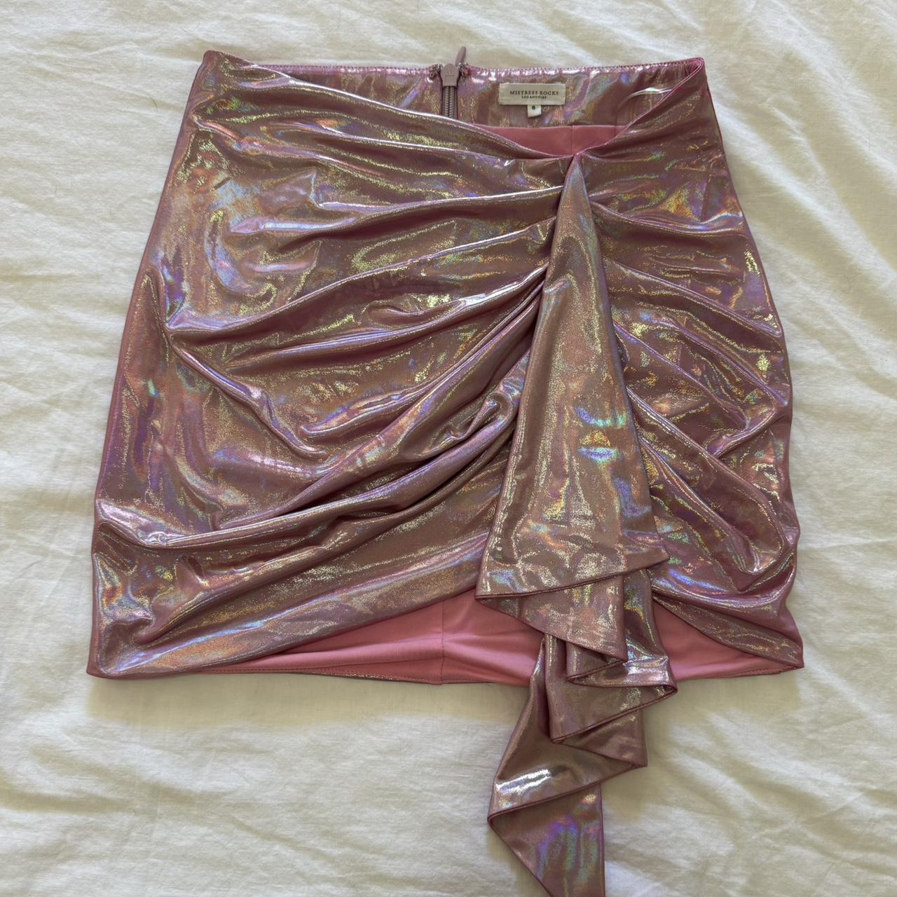 Mistress Rocks Holographic Mini Skirt Light Depop