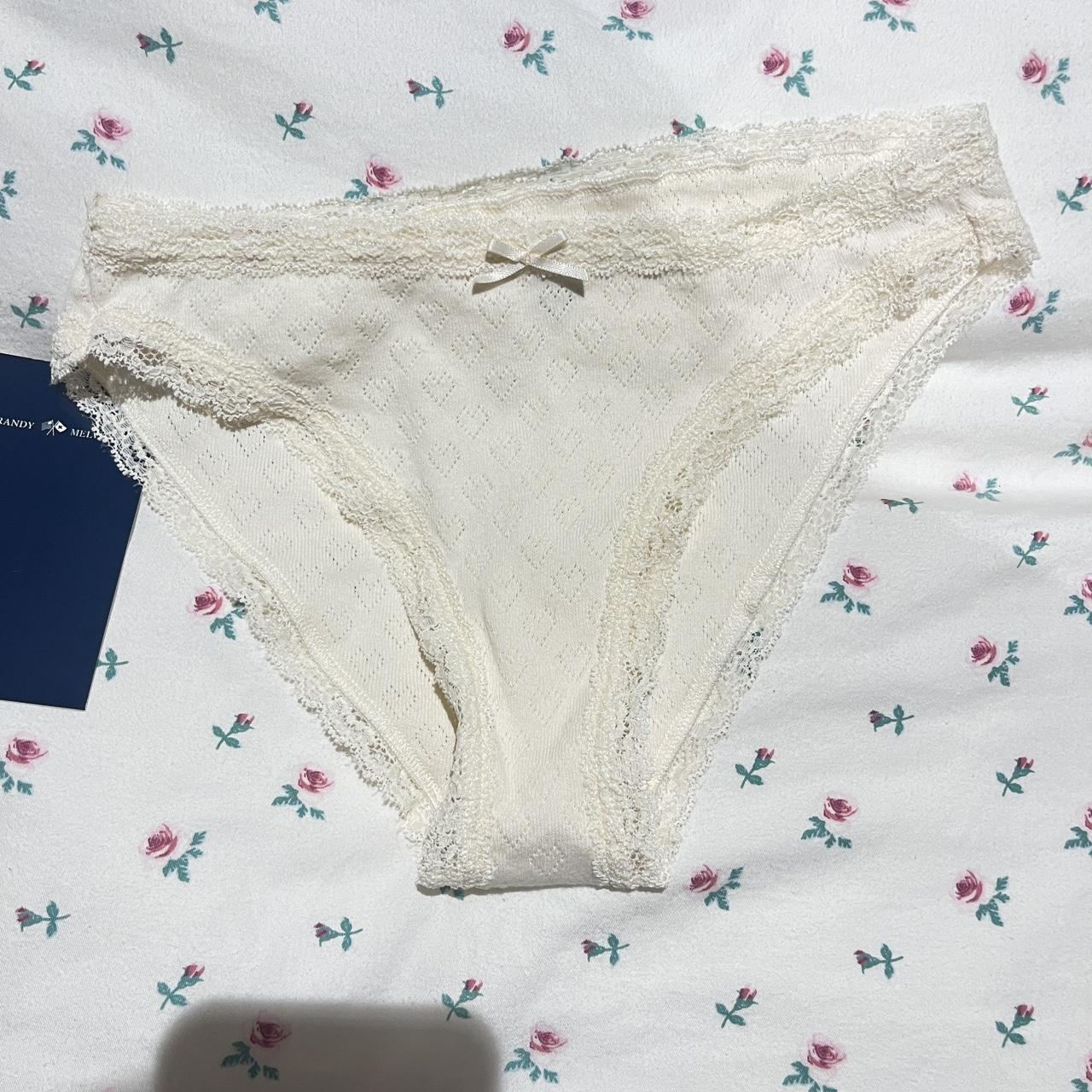 Brandy melville lace pj set Cream with heart shape... Depop