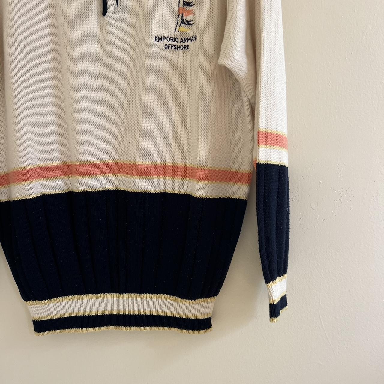 80s90s Girogio Armani ニットポロ Giorgio Armani Men's Textured Knit Short-Sleeve Quarter-Zip
