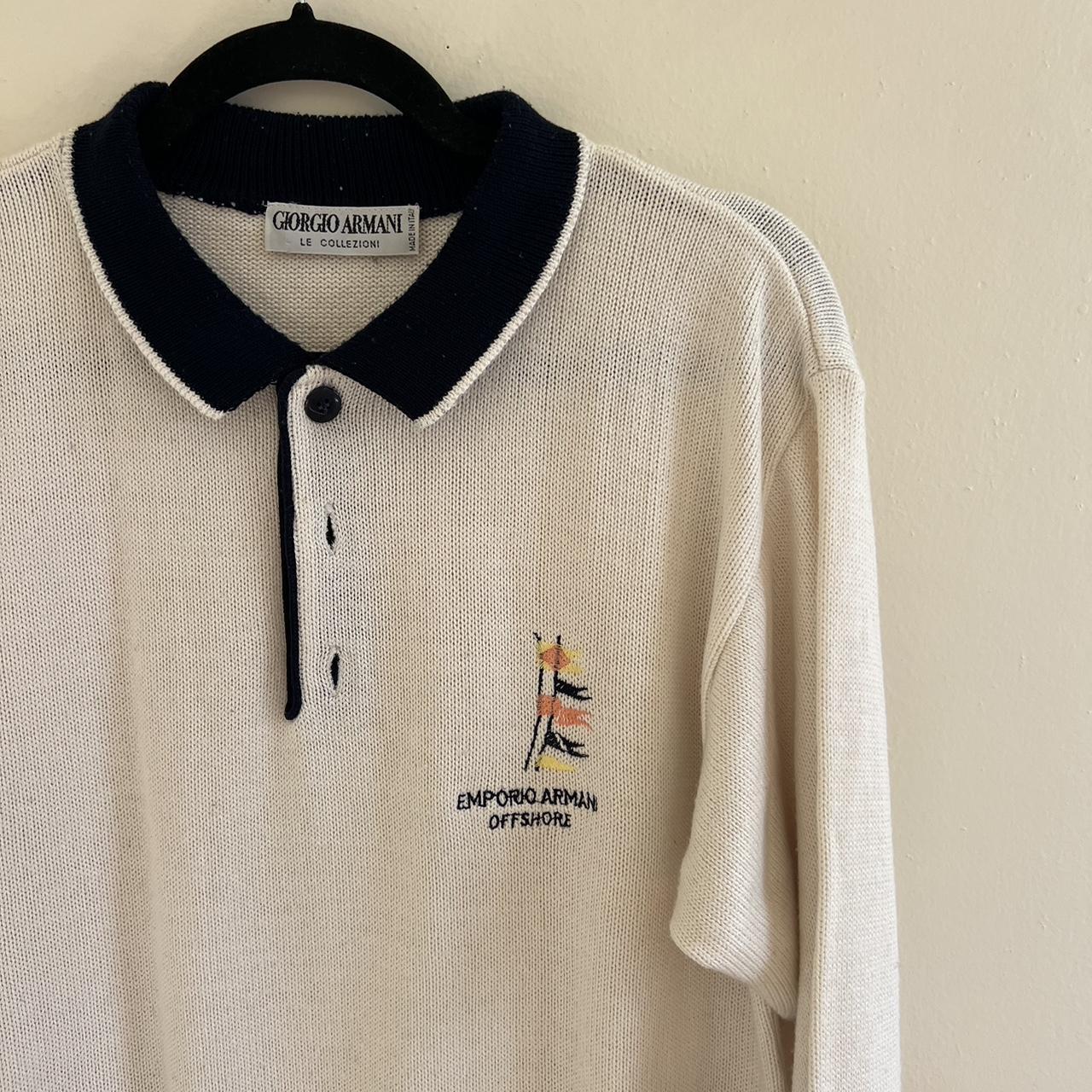 1980s Giorgio Armani Knit Polo Le Collezioni cotton | Depop