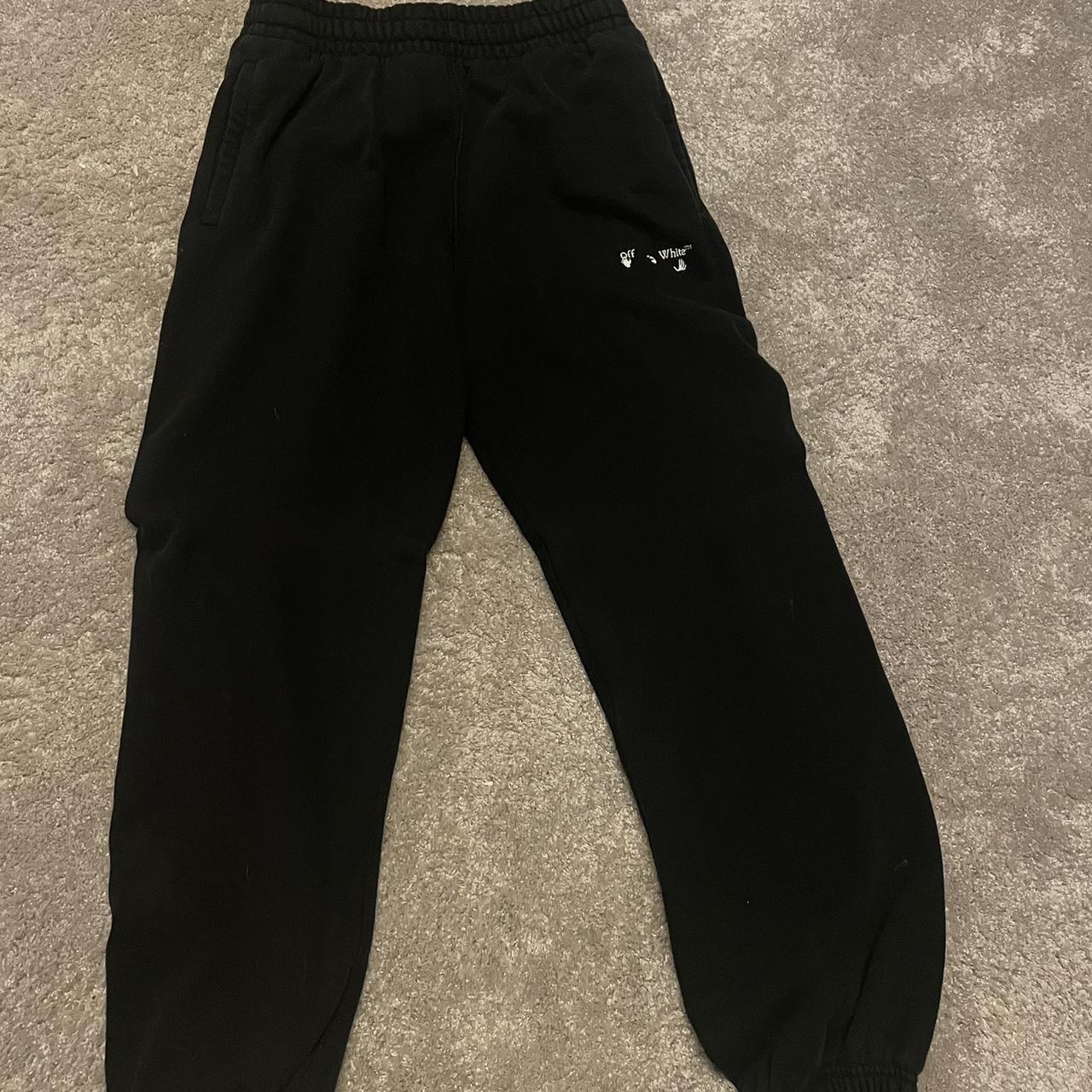 Off white joggers Size S. Slightly baggy with a... - Depop