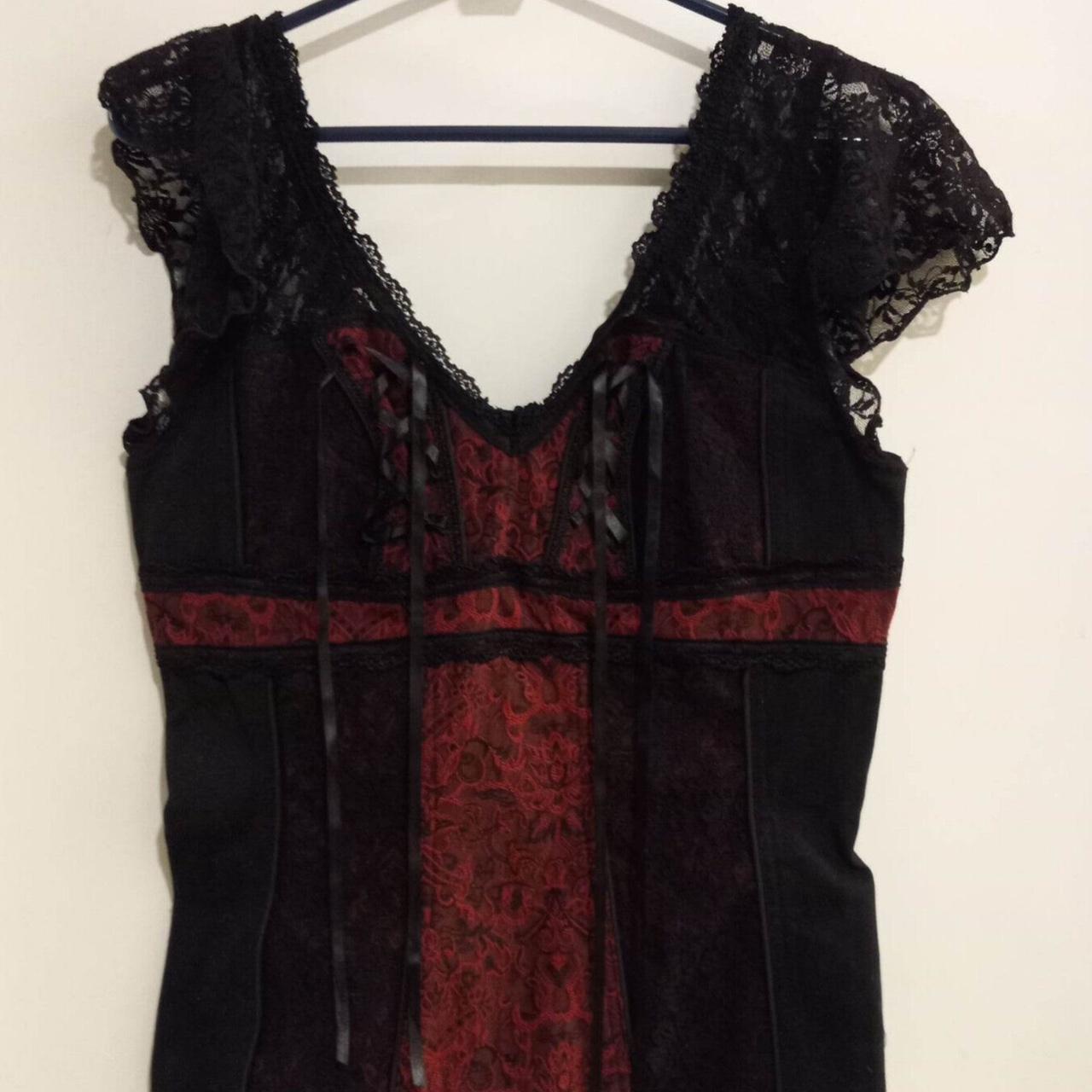 Tripp NYC Women's Burgundy and Black Corset