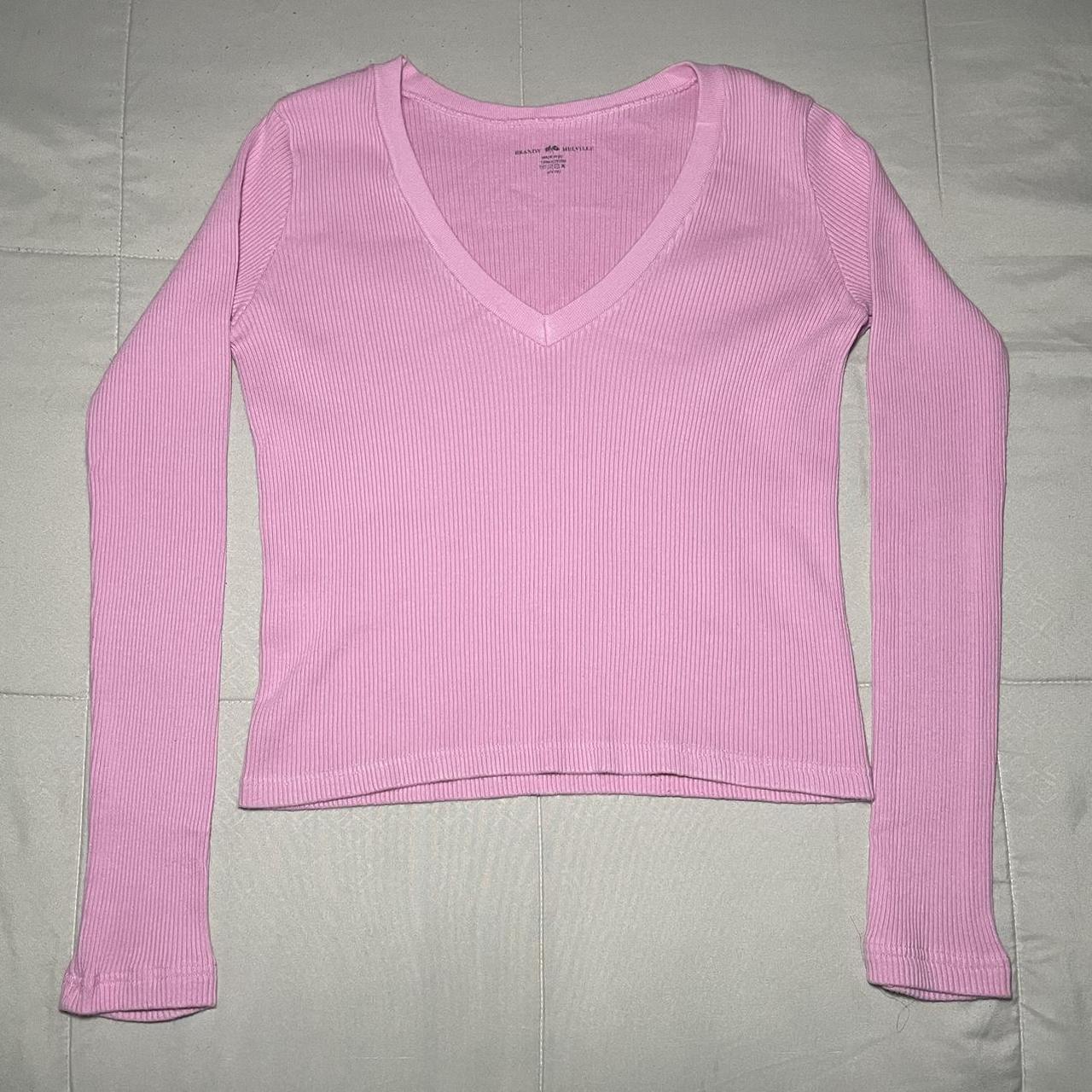 Brandy Melville Women's Pink Shirt Depop