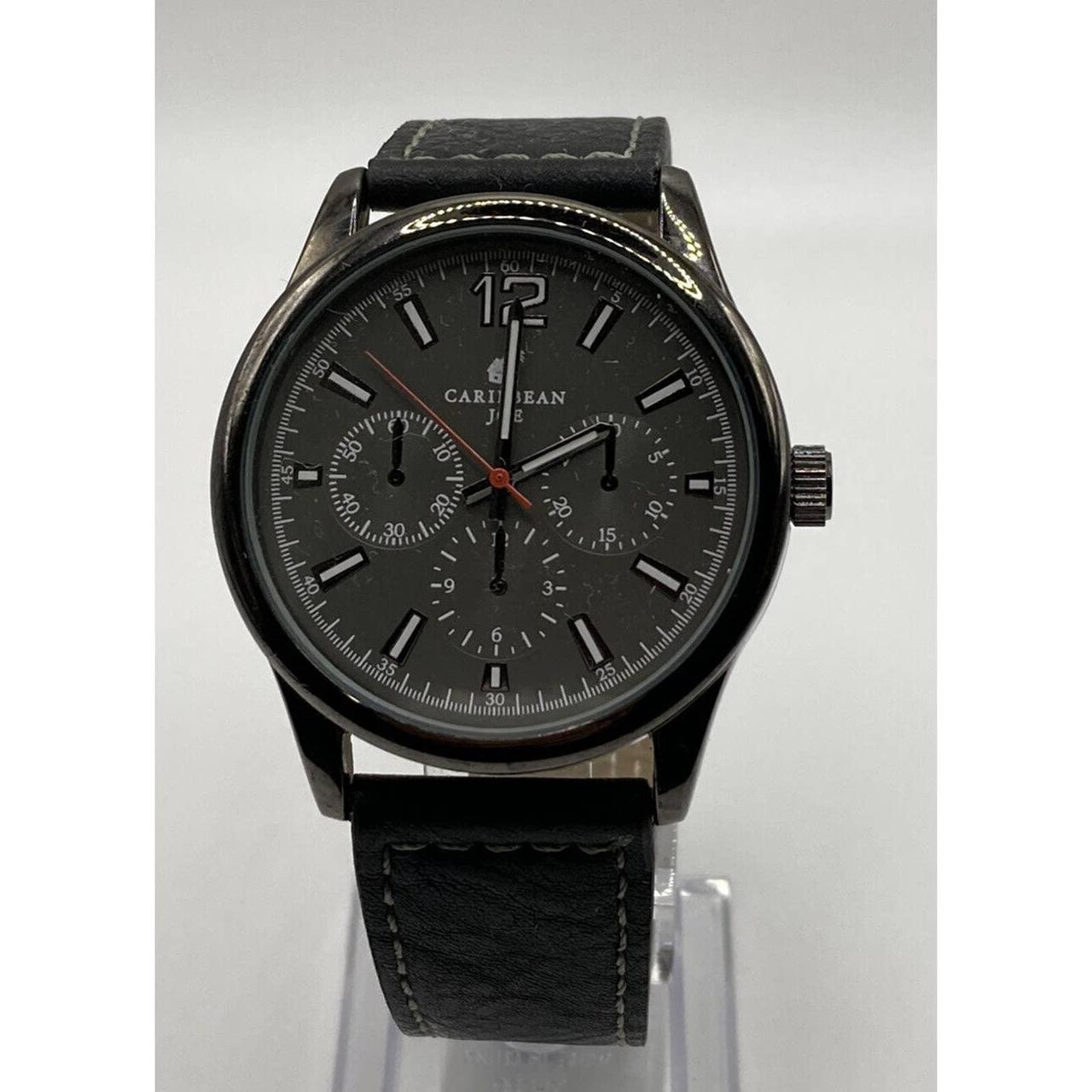 Caribbean Joe CJ7040GU Men's Quartz Black Leather - Depop