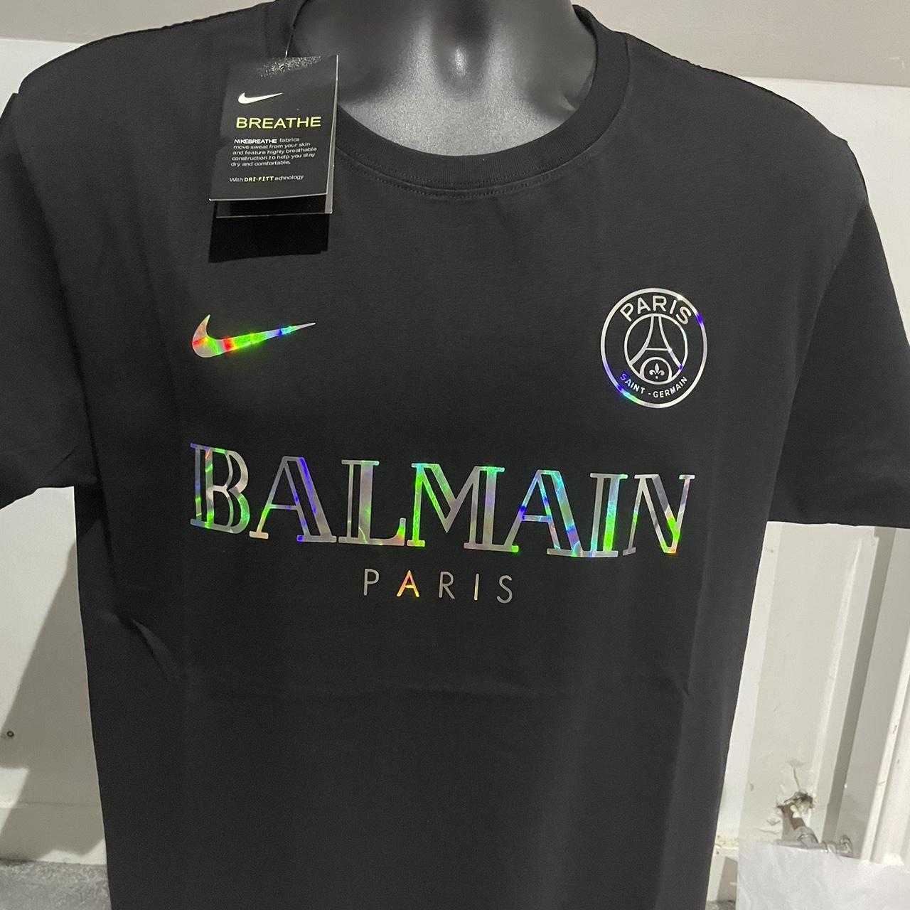 Nike PSG Balmain Chrome Edition shirt Size small... - Depop