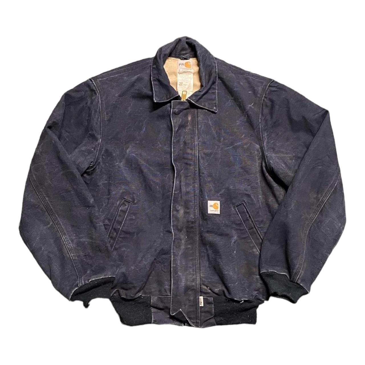 Carhartt Men's Navy and Black Jacket | Depop