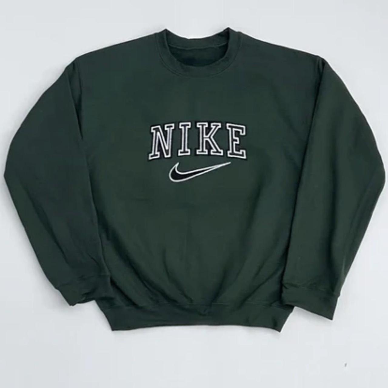 Nike Vintage Style 90s Green Spellout... - Depop