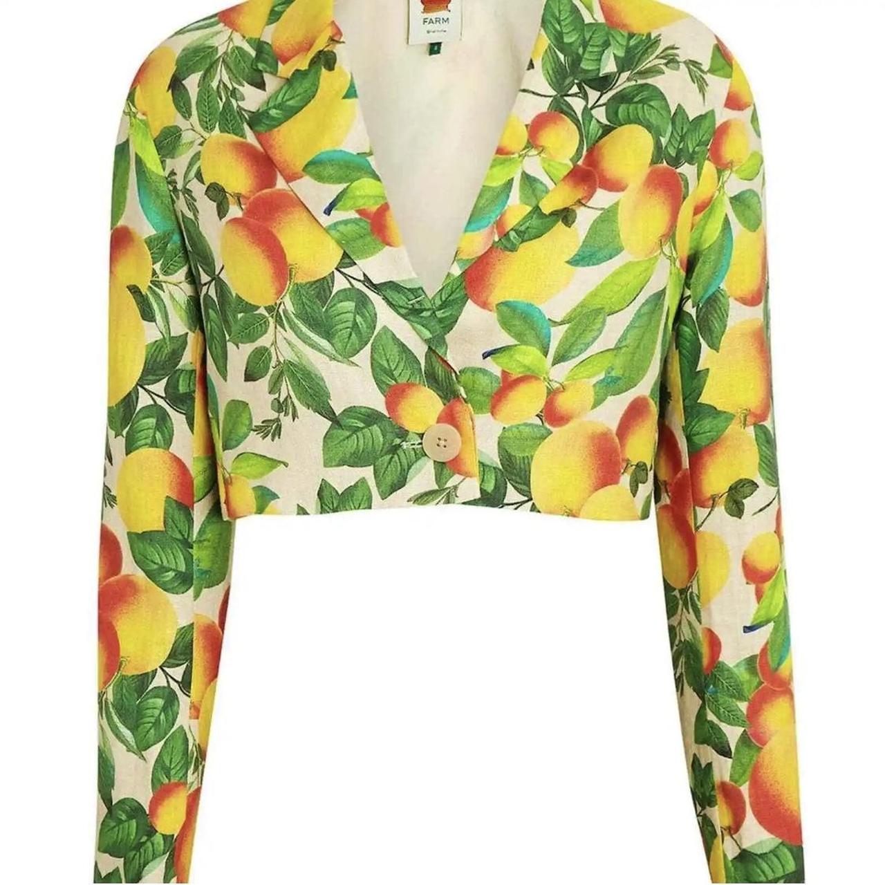 Farm Rio Women's Green and Orange Jacket | Depop