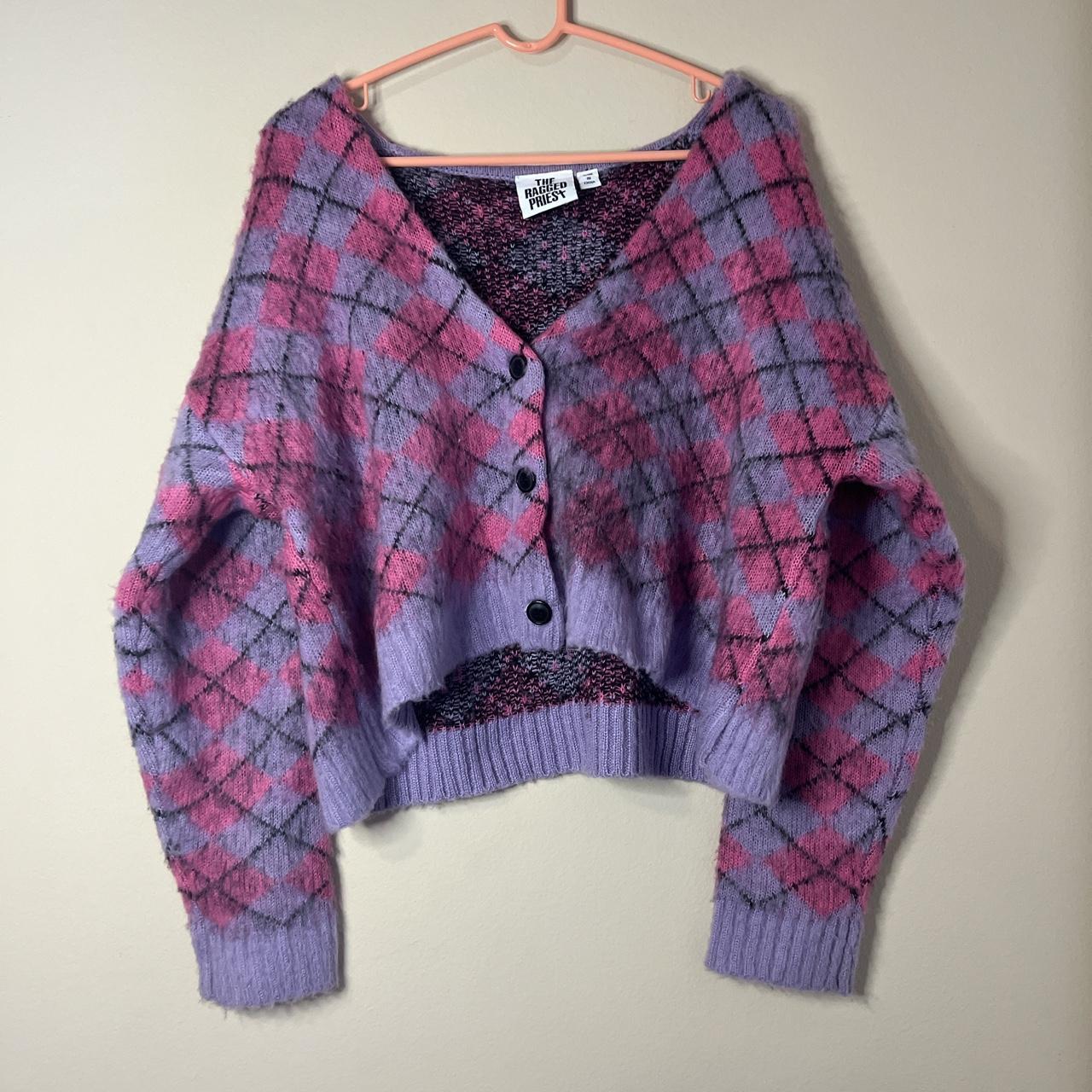 The Ragged Priest Women's Purple and Pink Cardigan (2)